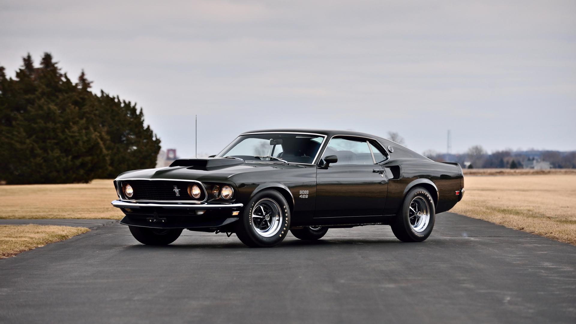 Download 1920x1080 wallpaper classic, black, muscle car, ford mustang ... Muscle Car Wallpaper 1920x1080
