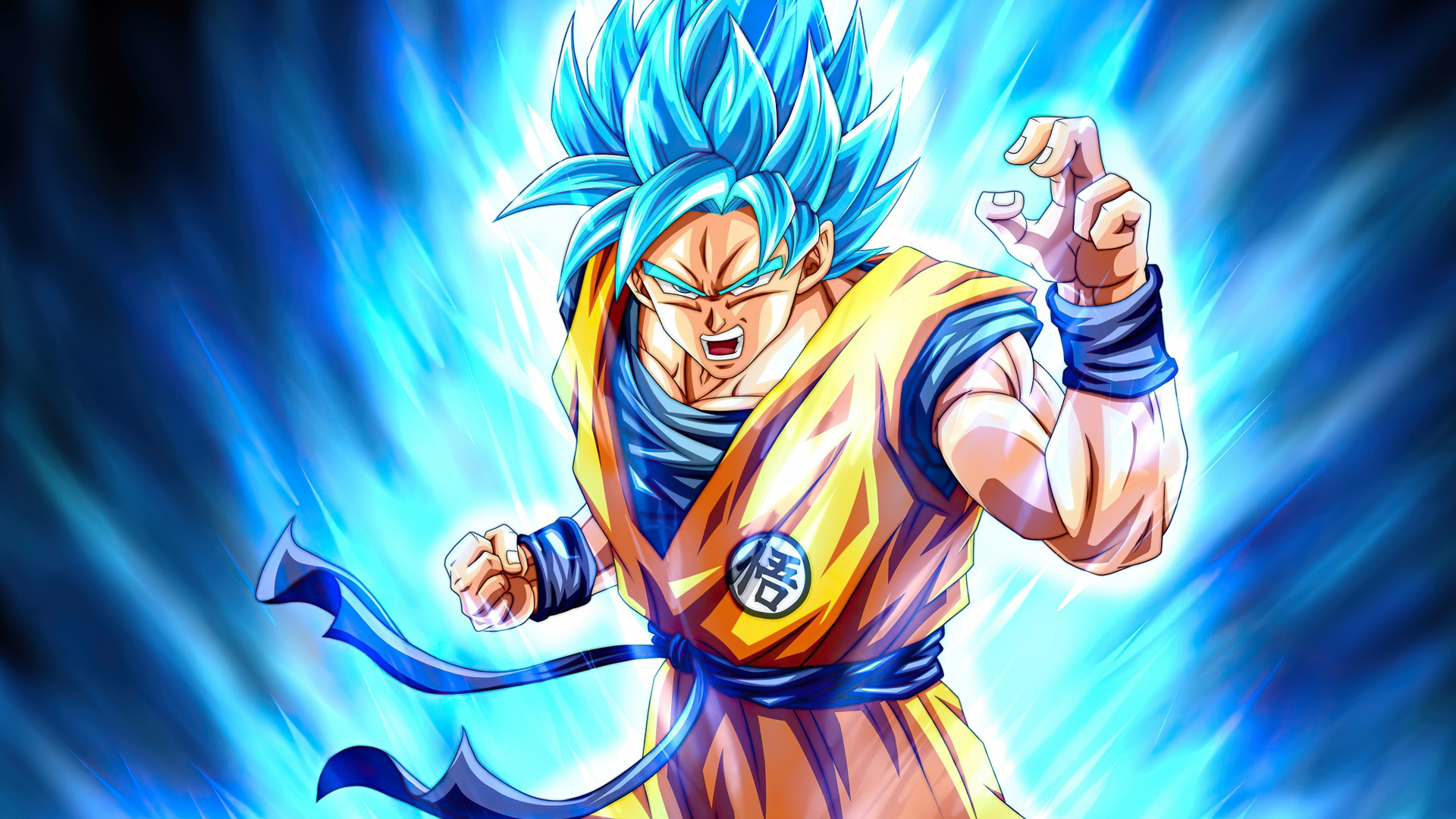Goku's Blue Hair Power Up - wide 4