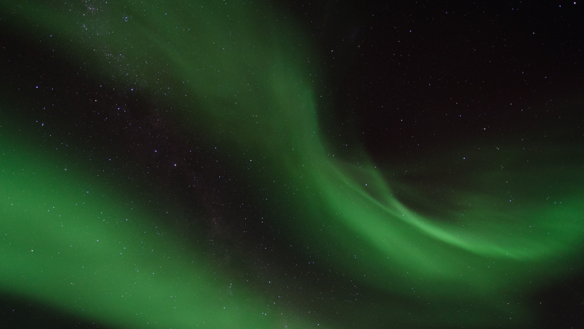 Download wallpaper 1920x1080 green lights, aurora, sky, full hd, hdtv ...