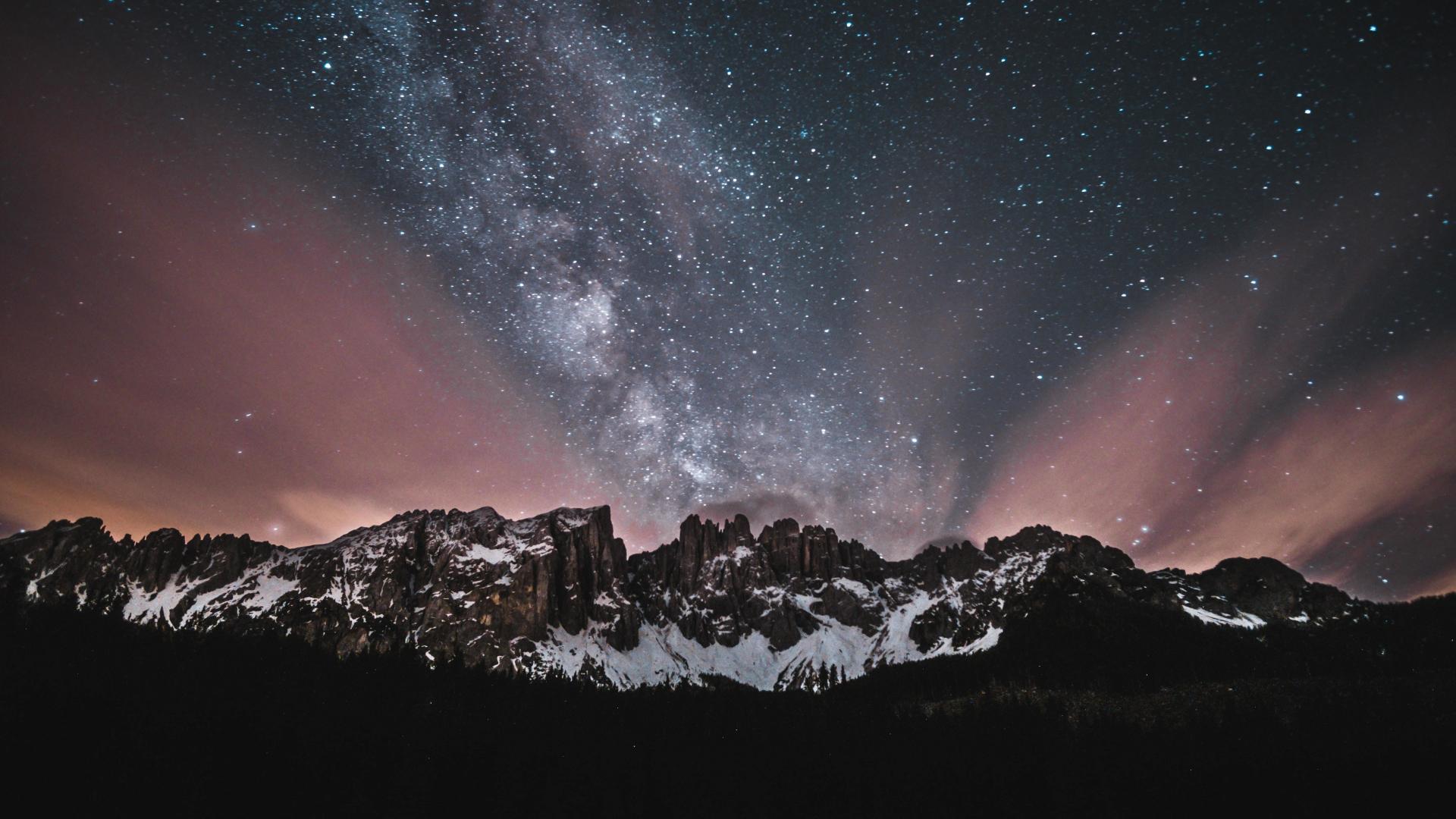 Download wallpaper 1920x1080 nature, mountains, starry sky, beautiful ...