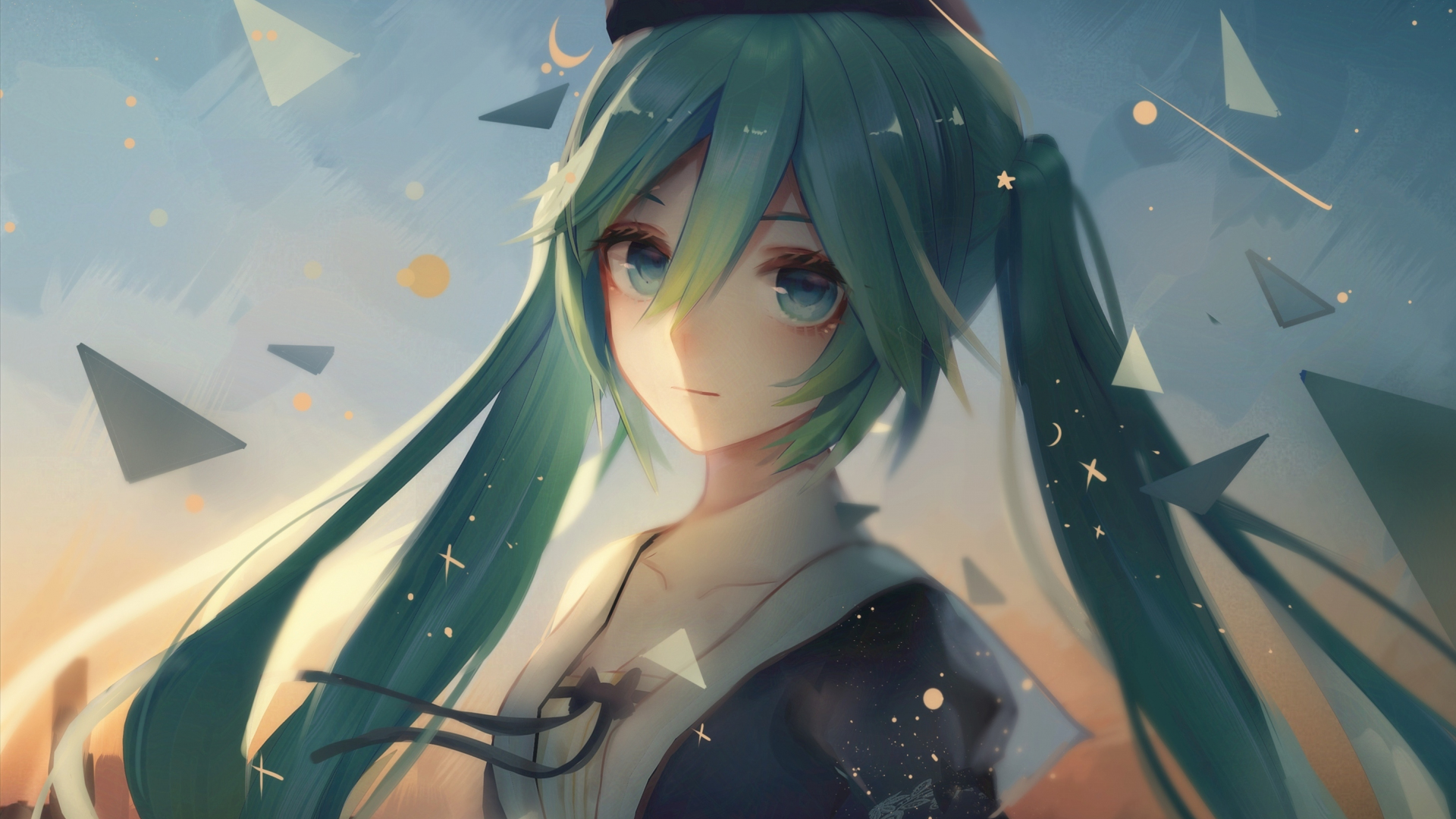 Download 1920x1080 wallpaper hatsune miku, anime girl, beautiful eyes ...