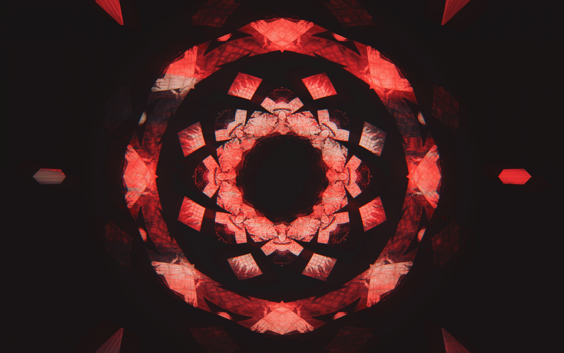 Download wallpaper 1920x1200 fractal, pattern, mandala, red, glitch art ...