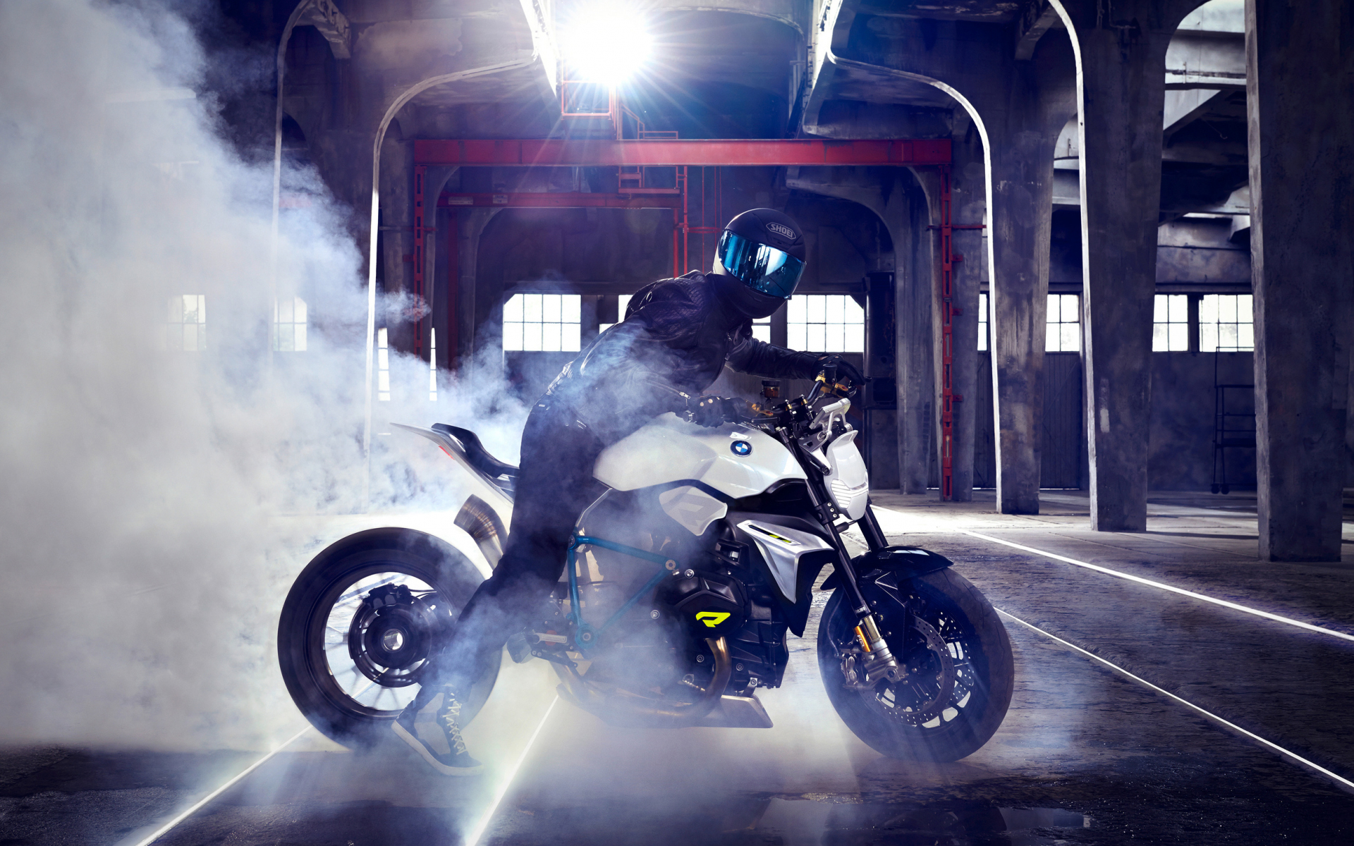 Download 1920x1200 wallpaper bmw concept roadster, motorcycle, smoke