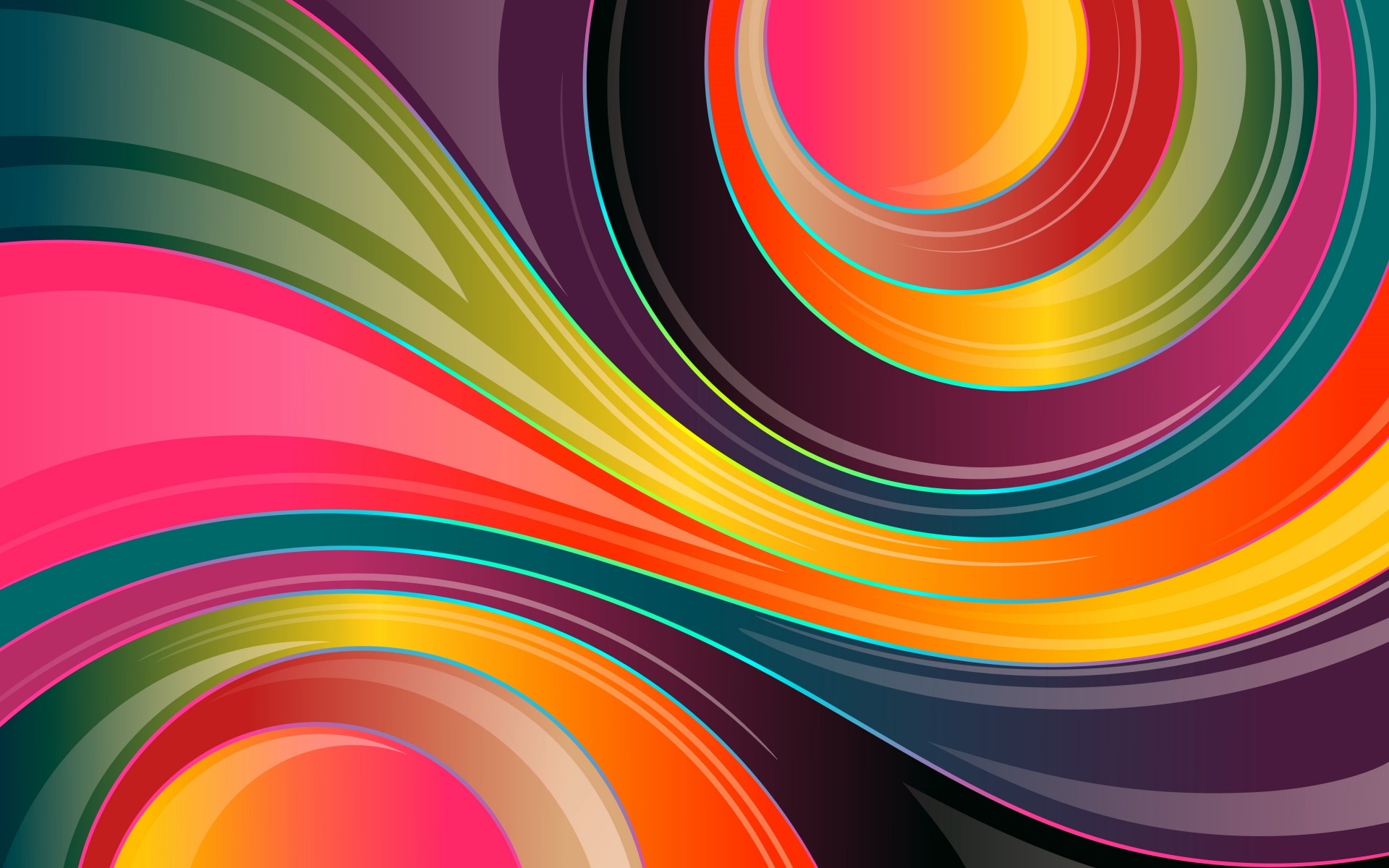 Download wallpaper 1920x1200 colorful waves, lines, glossy and ...