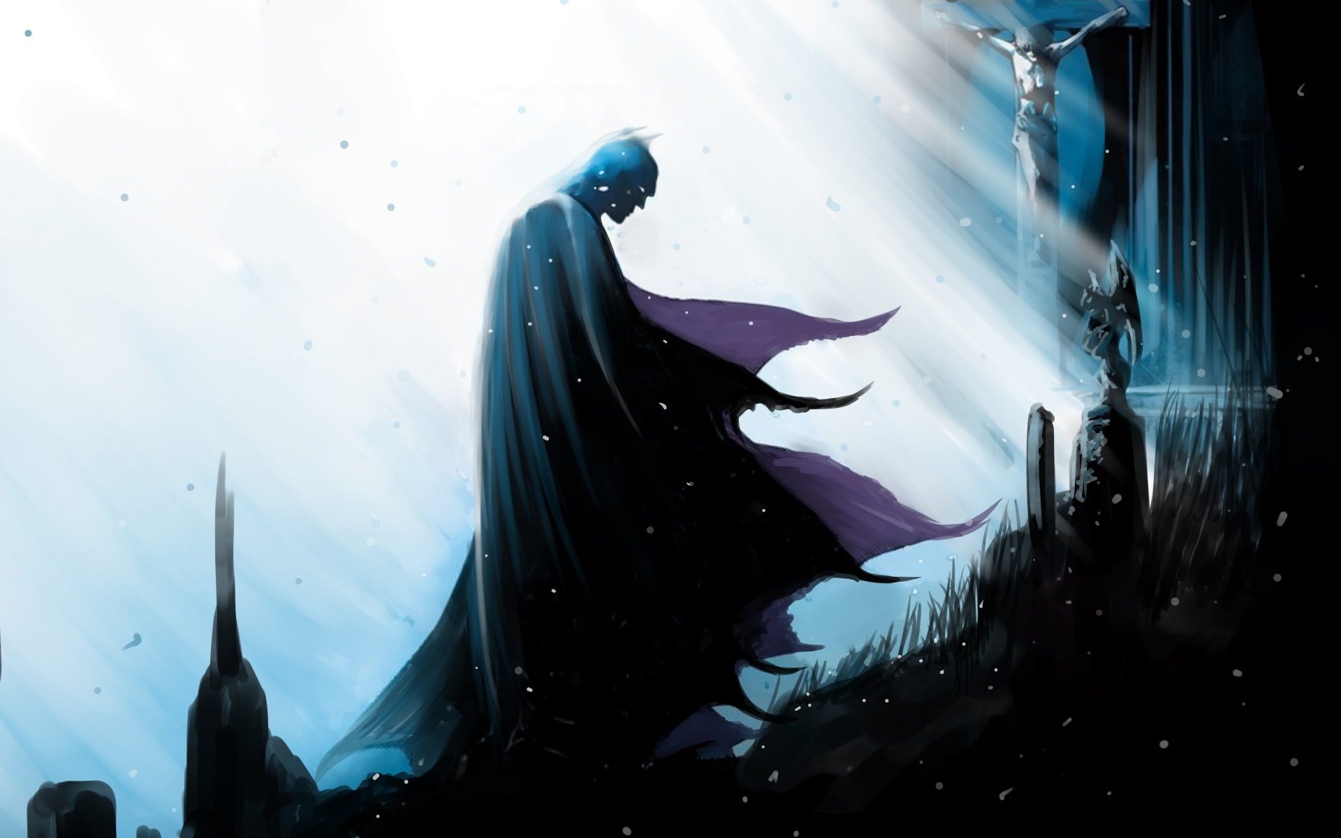 Download wallpaper 1920x1200 batman, dark, paint art, 16:10 widescreen ...