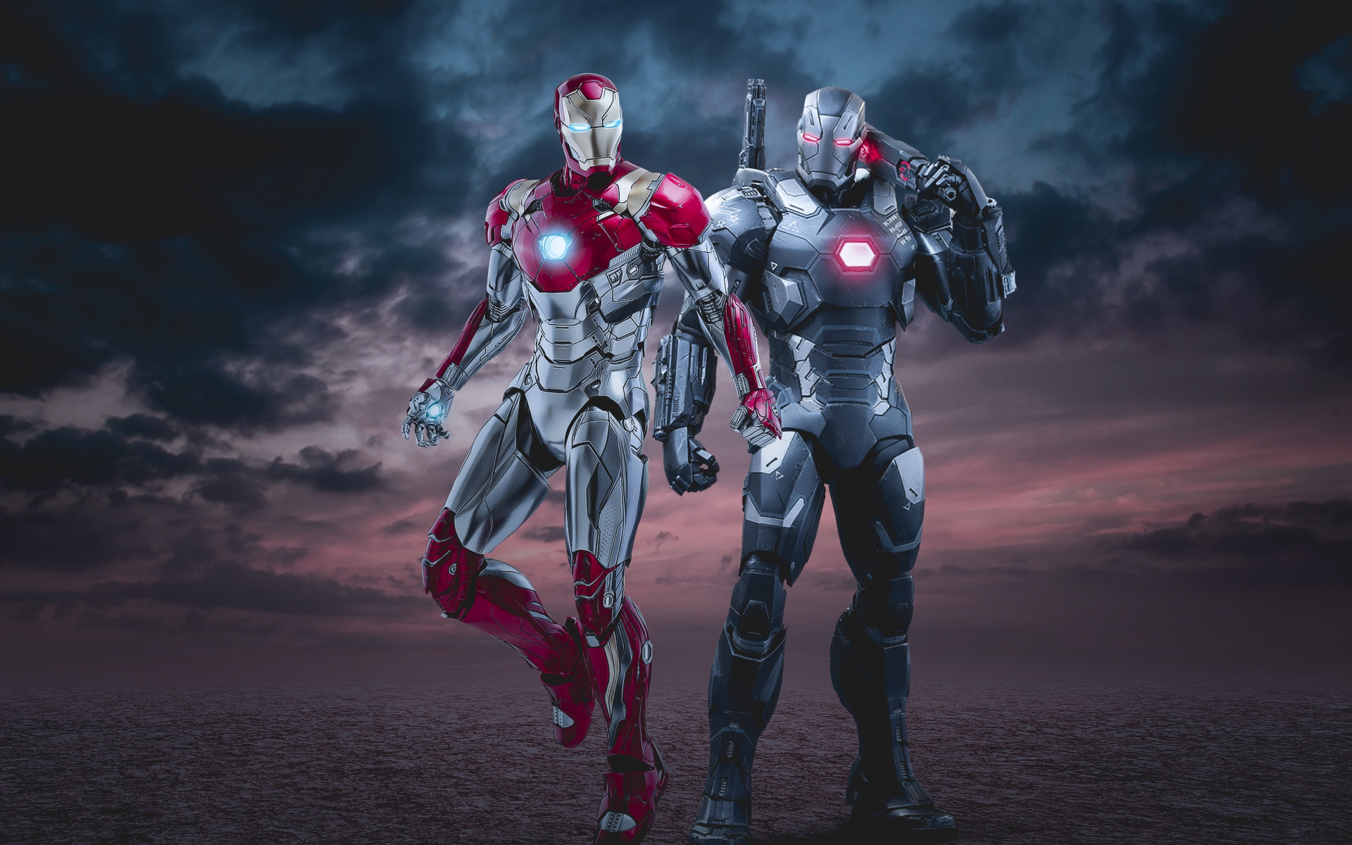 Download War Machine And Iron Man Marvel Superheroes Art 19x10 Wallpaper 16 10 Widescreen 19x10 Hd Image Background