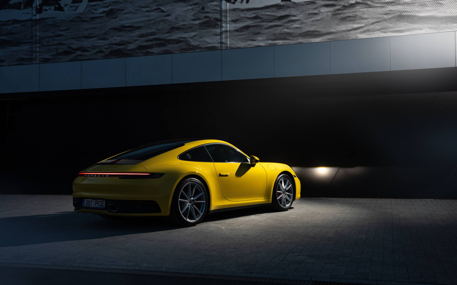 Download wallpaper 1920x1200 yellow car, porsche 911 carrera, 16:10