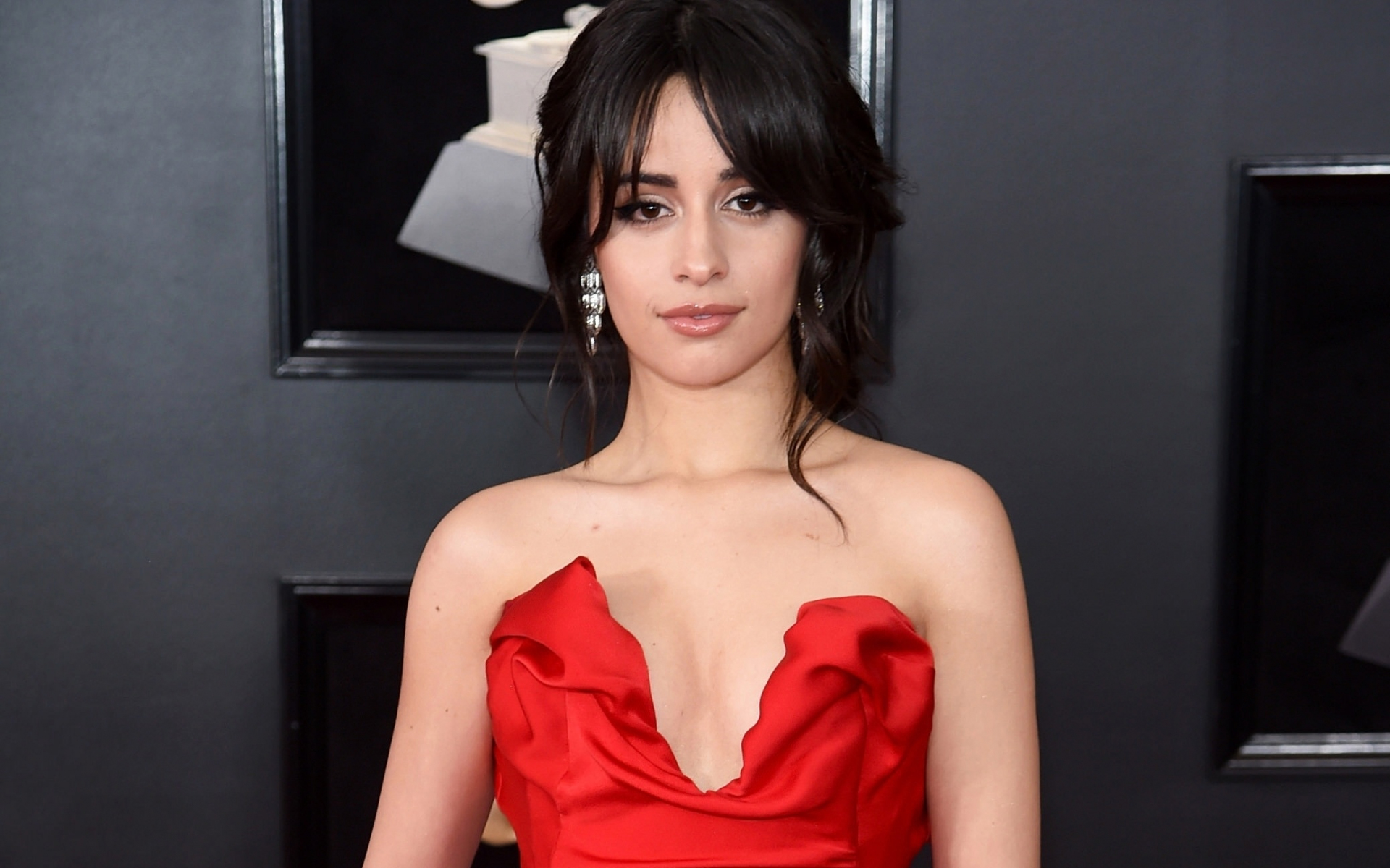 Download wallpaper 1920x1200 gorgeous singer, camila cabello, red dress ...