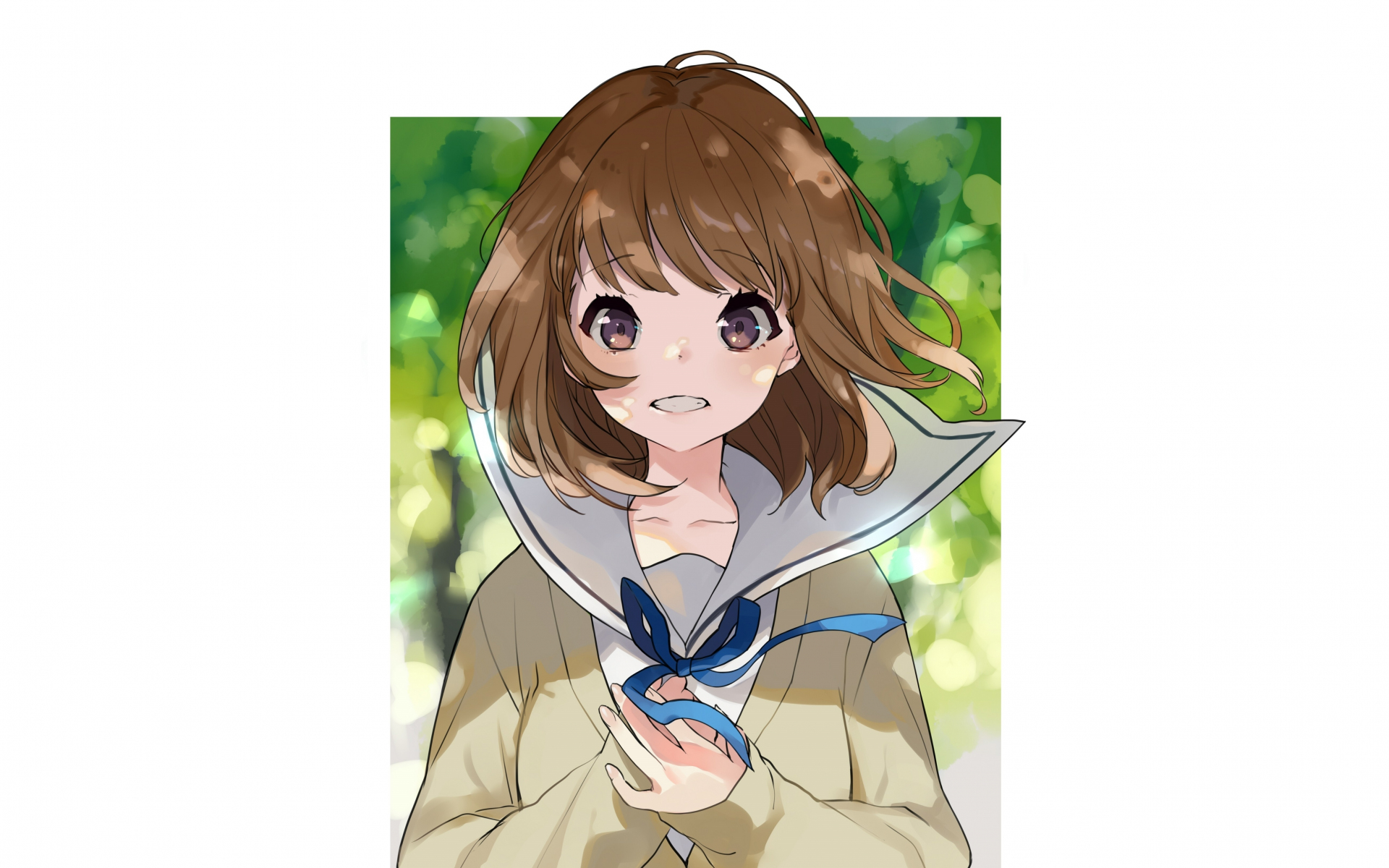 Download 1920x1200 Wallpaper Cute Anime Girl Minimal Short Hair