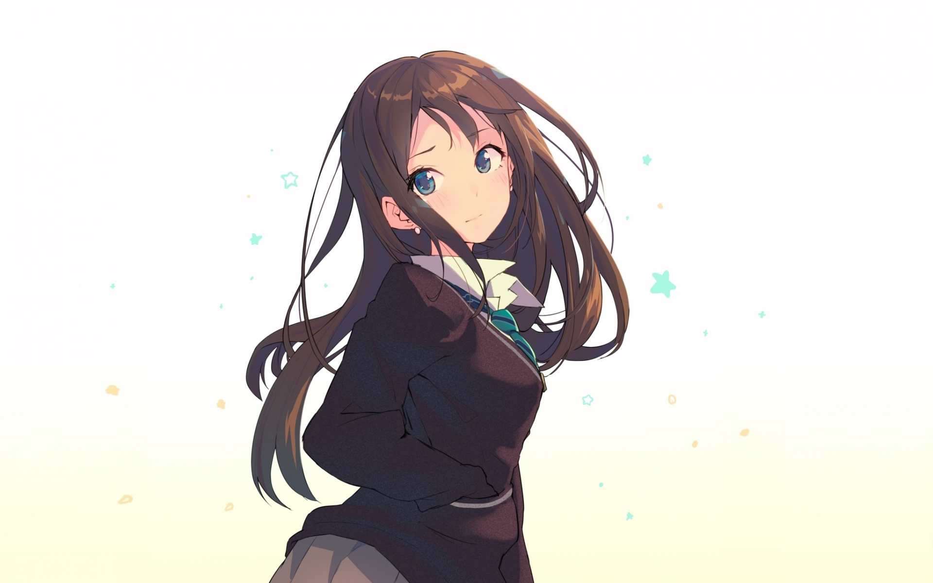 Download 1920x1200 Wallpaper Anime Cute School Girl Long
