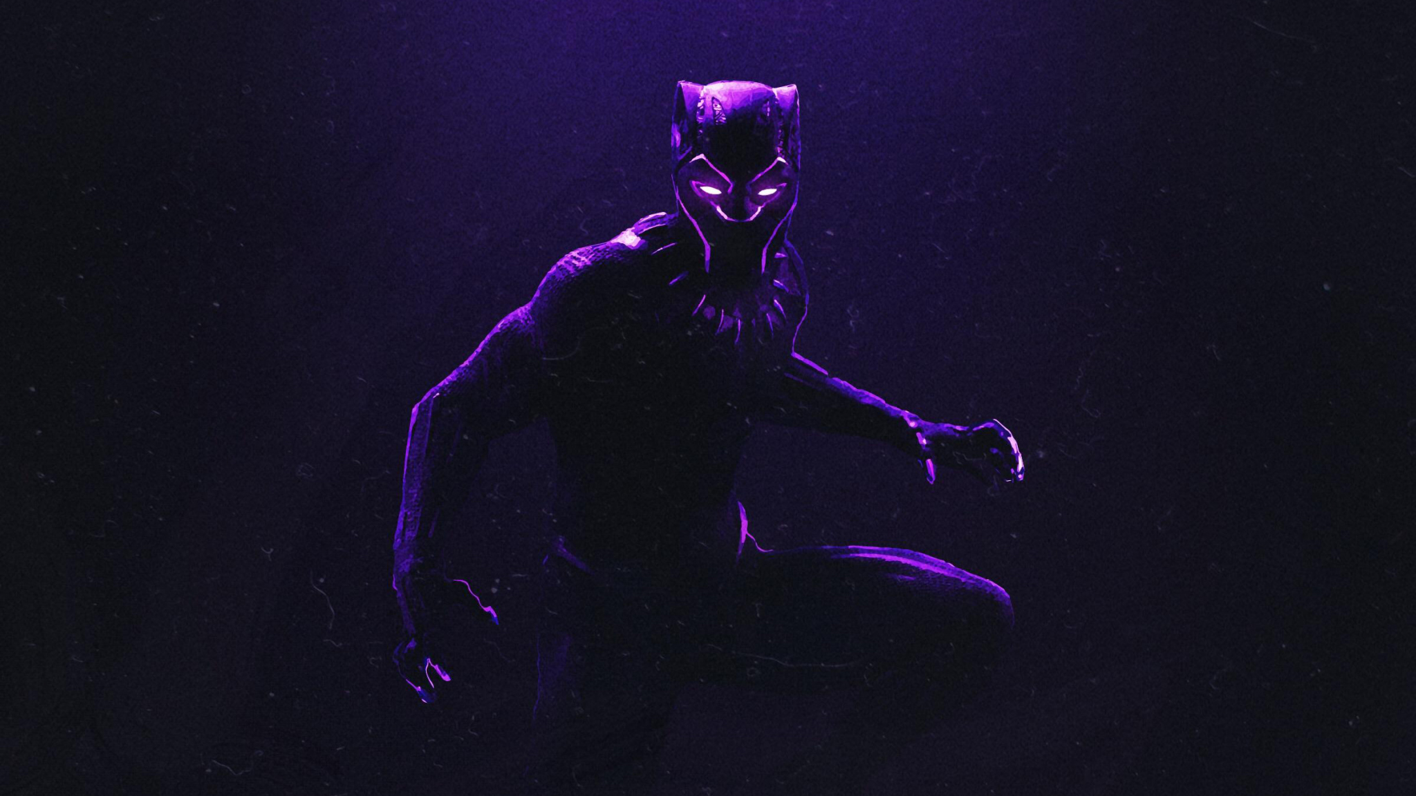 Download 2048x1152 Wallpaper Black Panther Dark Glowing Suit