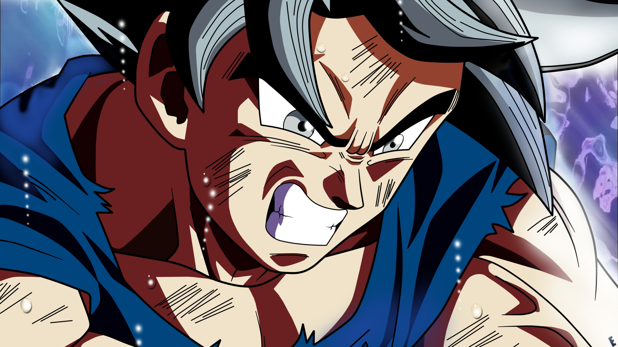 Download 2048x1152 wallpaper goku, angry face, anime ...