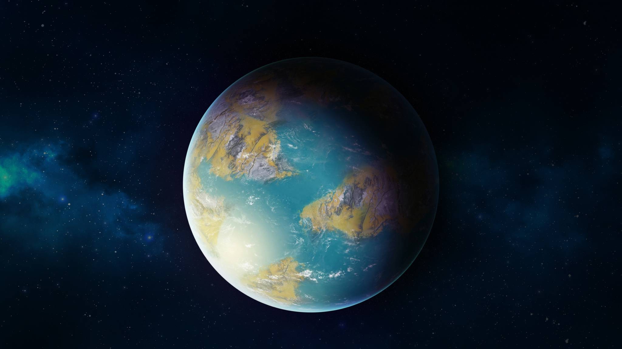 Download wallpaper 2048x1152 colorful planet, space, fantasy, dark, art ...