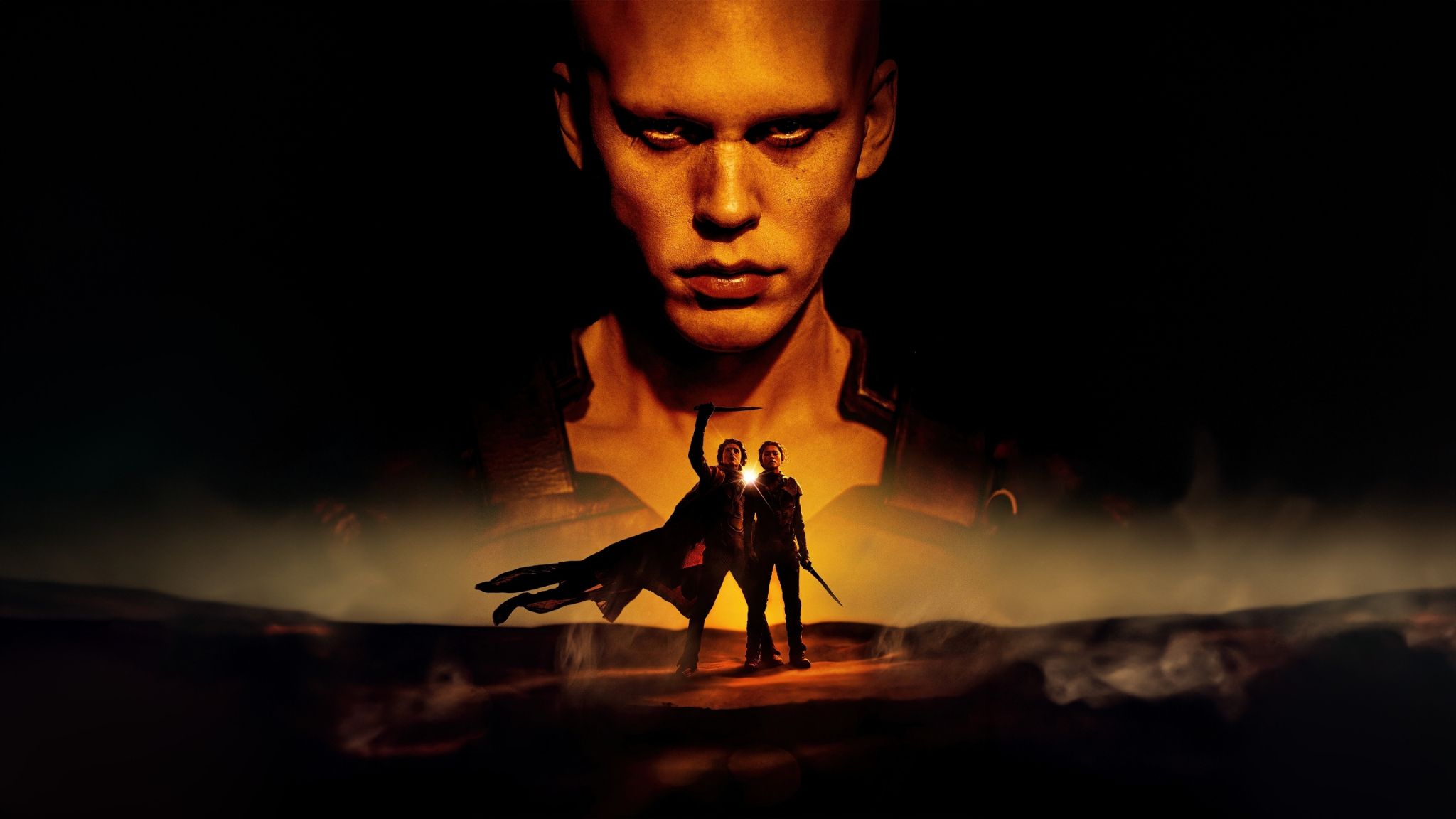 Download wallpaper 2048x1152 dune part two, movie, dark poster, dual ...