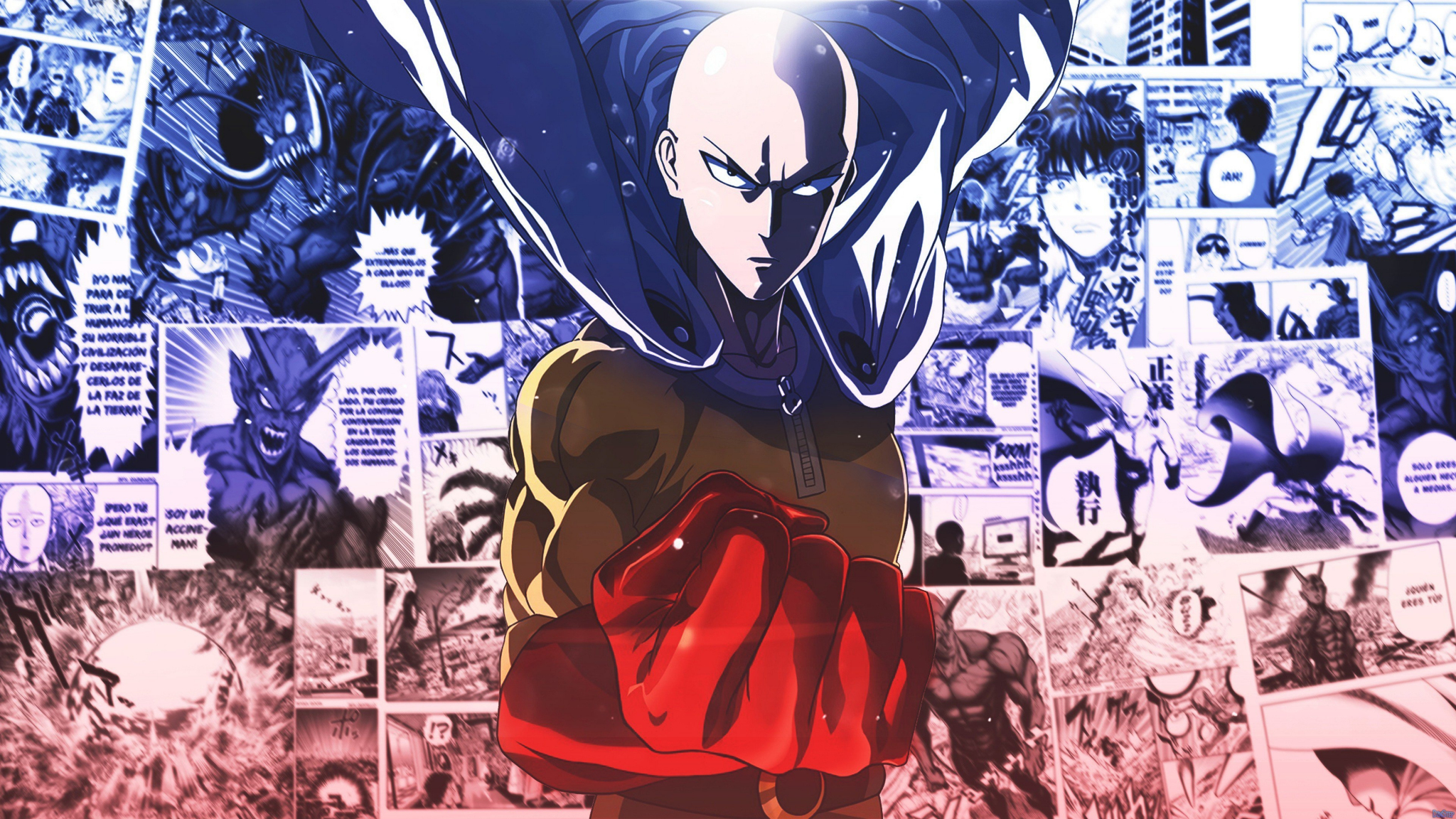 Download 2048x1152 Wallpaper Saitama Onepunch Man Anime Bald