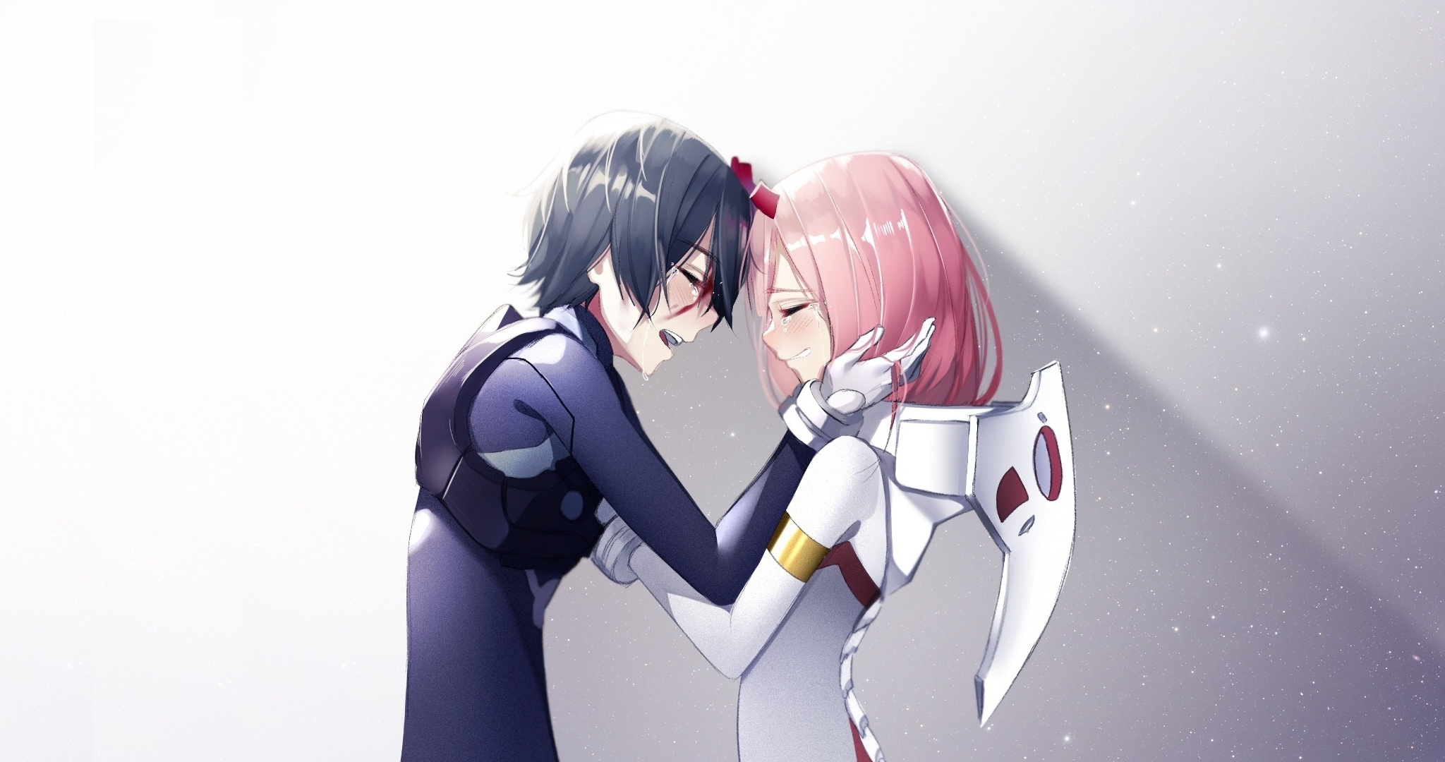 Download 2048x1152 Wallpaper Zero Two And Hiro Anime Couple Dual