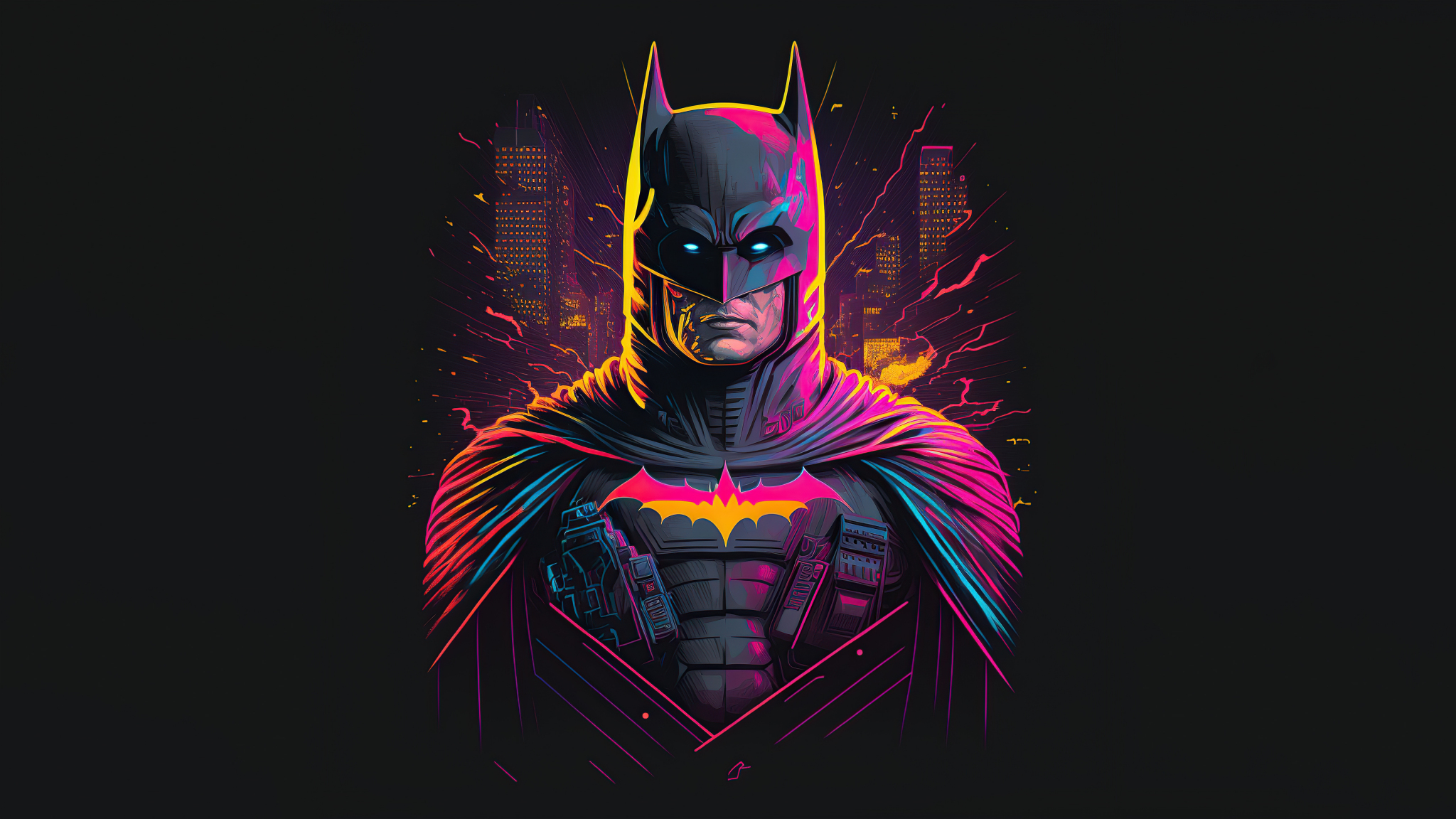 Retrofied batman, superhero, 2048x1152 wallpaper