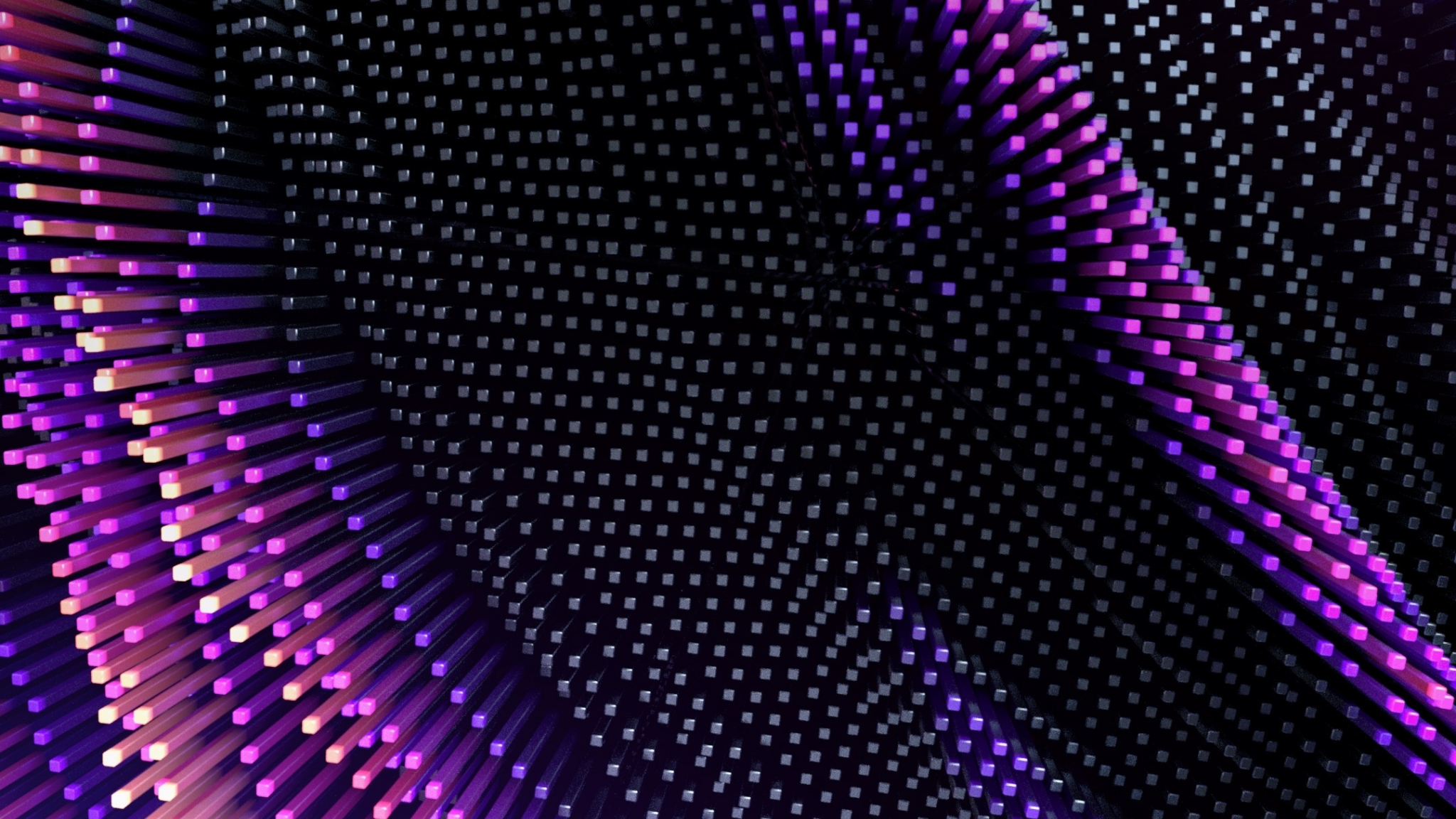 Download wallpaper 2048x1152 purple, neon, small bars, abstract, dual ...