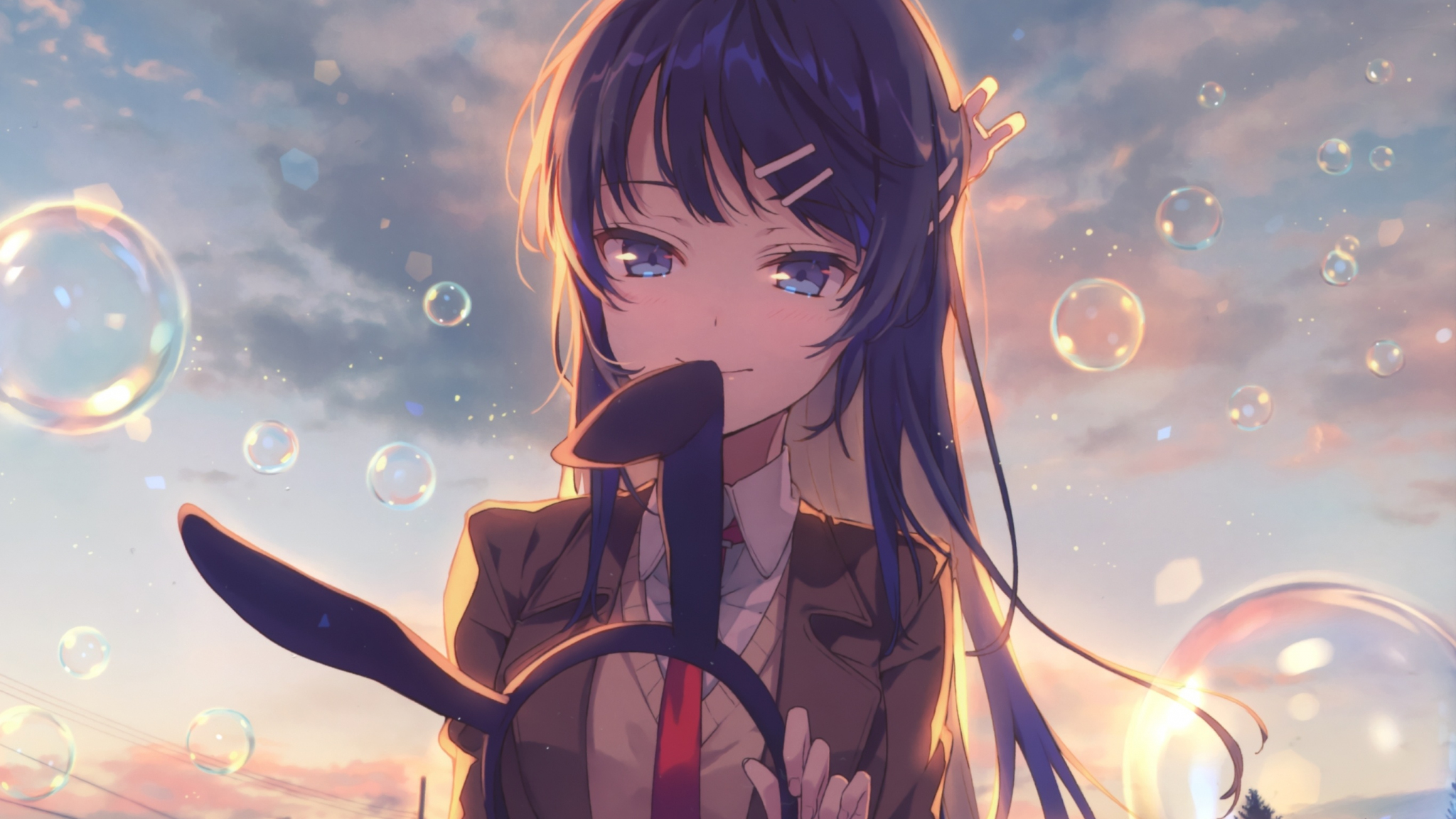 Download 2048x1152 Wallpaper Beautiful Anime Girl Mai Sakurajima