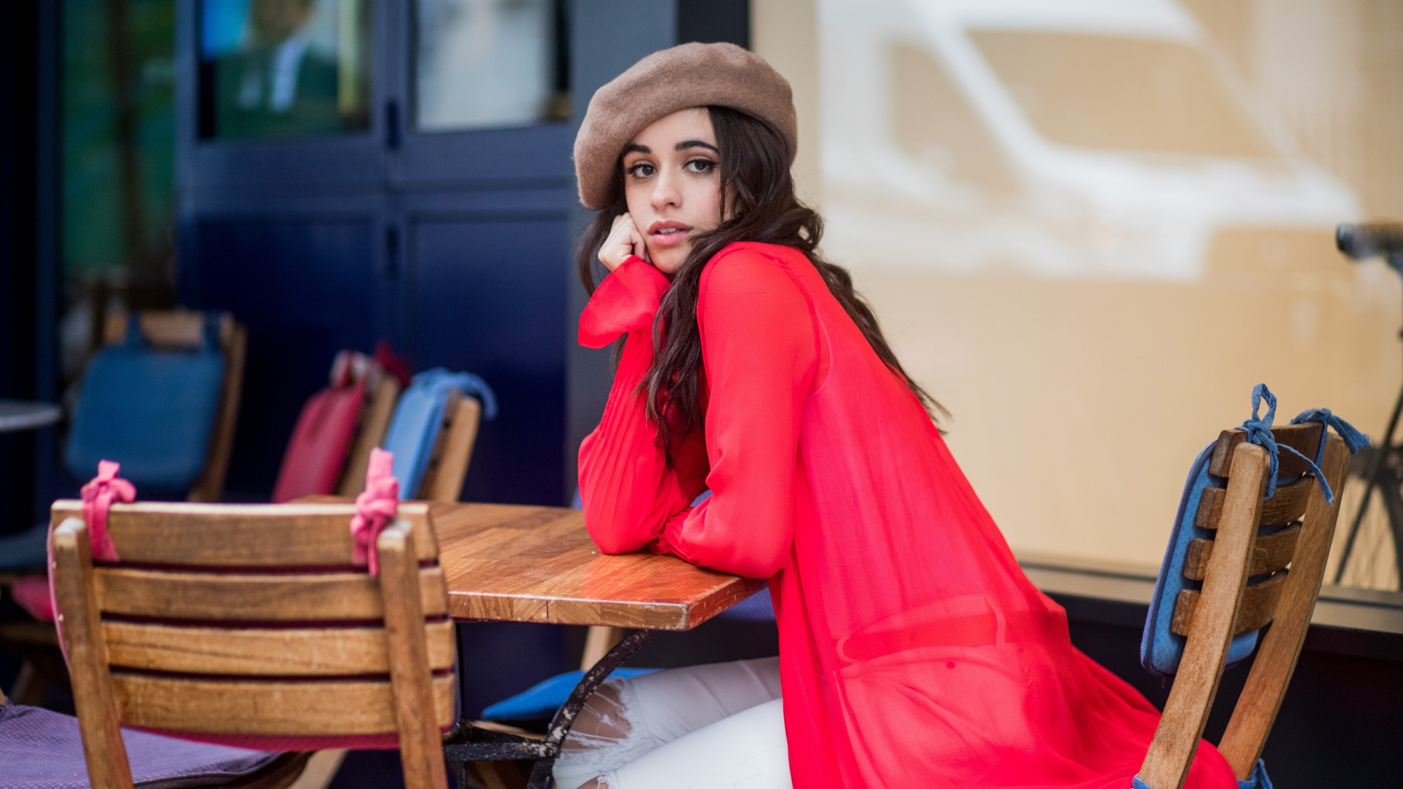 Download camila cabello, red dress, 2018, photoshoot 2048x1152 ...