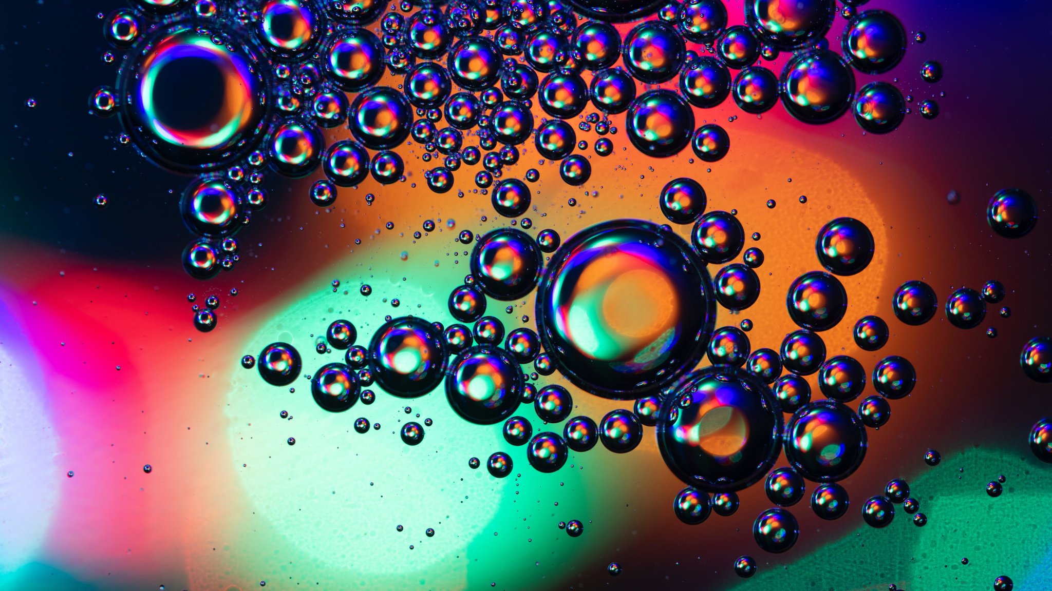 Download wallpaper 2048x1152 transparent bubbles, close up, dual wide ...