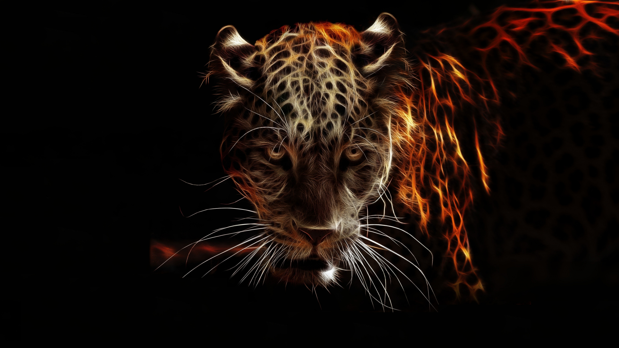 Download wallpaper 2048x1152 jaguar, animal, wildlife, artwork, dual ...