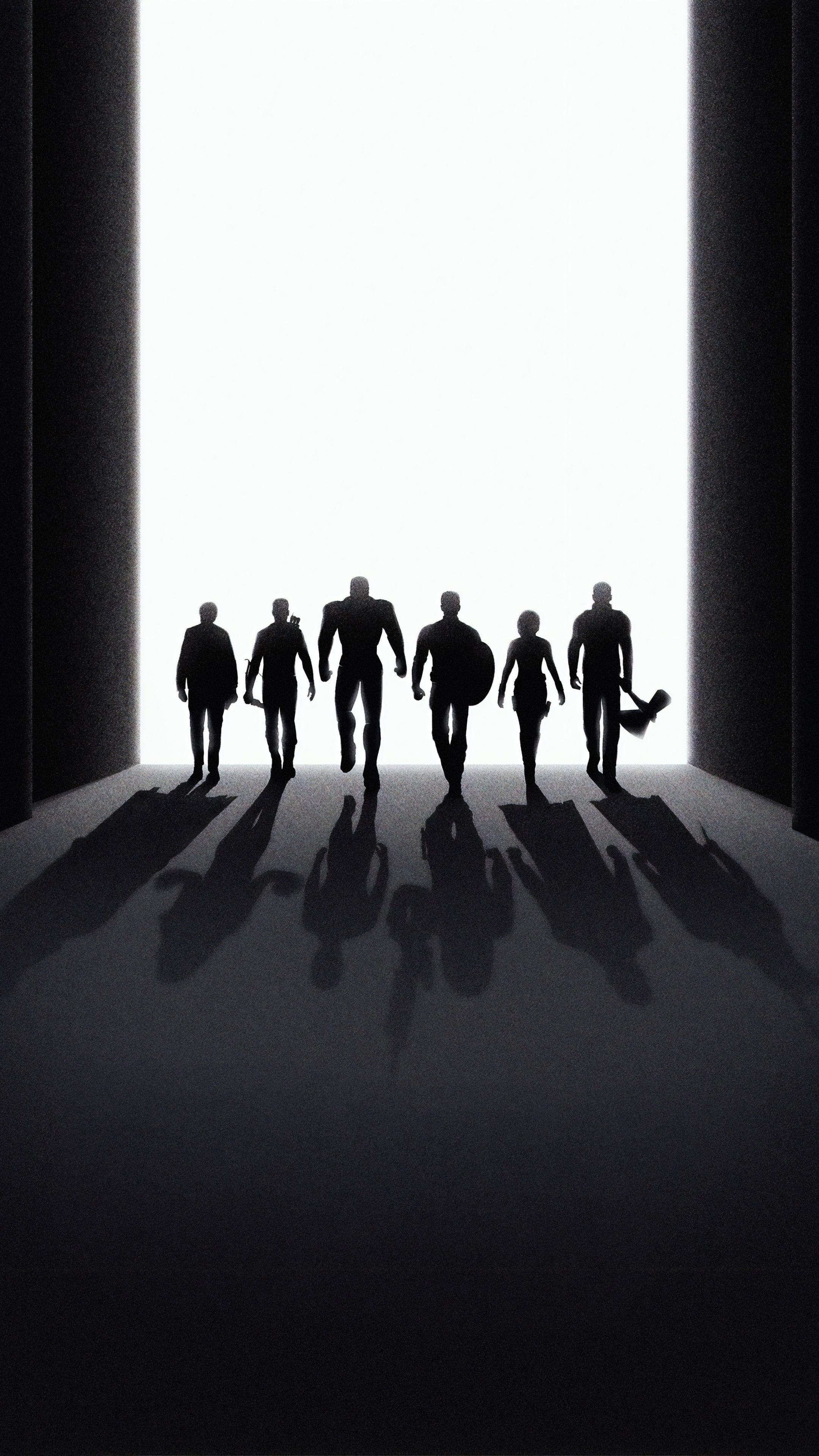 Download 2160x3840 wallpaper avengers: endgame, silhouette, black and