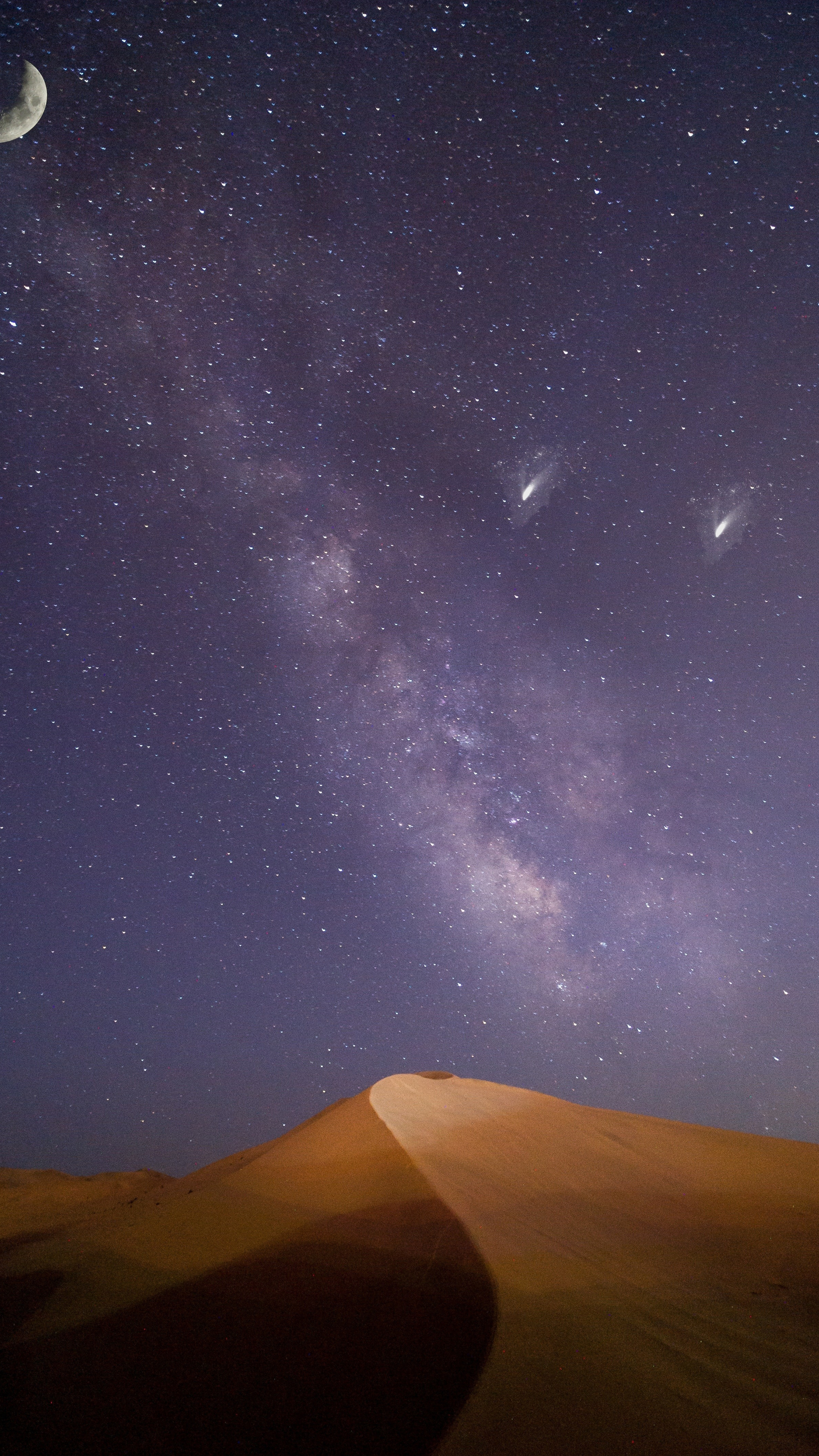 Download 2160x3840 wallpaper milky way, desert, night, sky ...