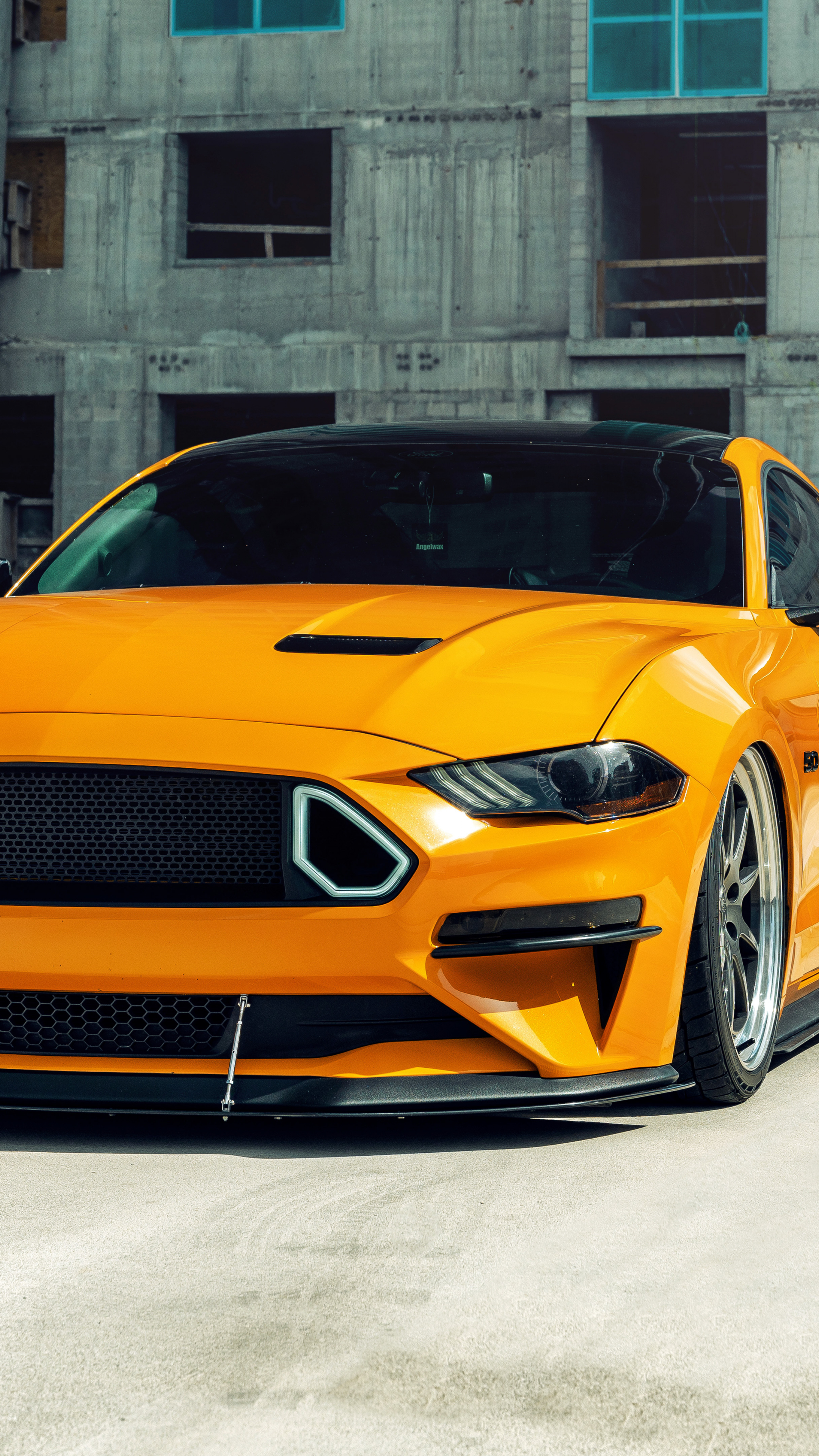 Yellow Ford Mustang GT, 2020, 2160x3840 wallpaper