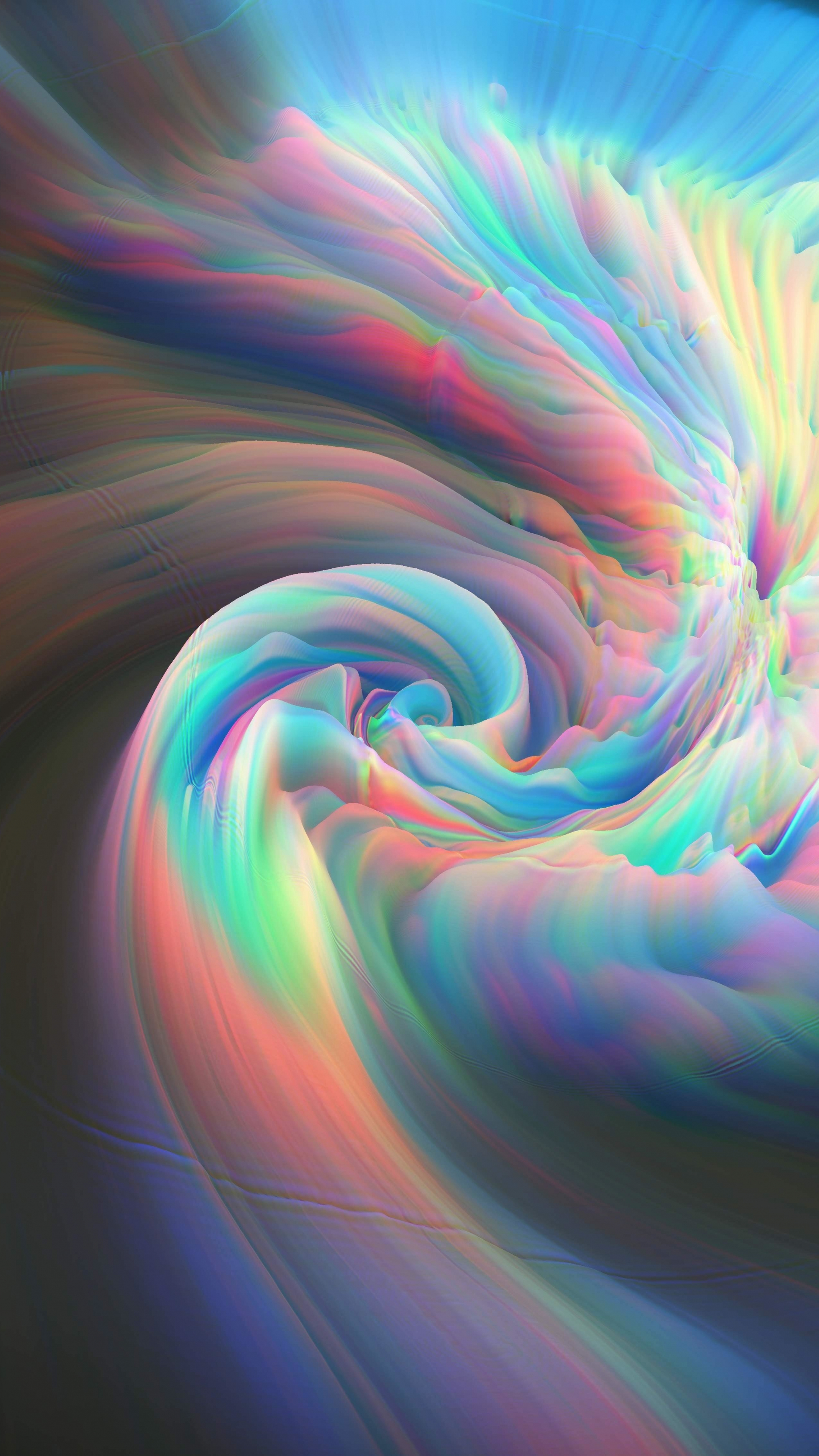 Glitch art, colorful swirl, abstraction, 2160x3840 wallpaper