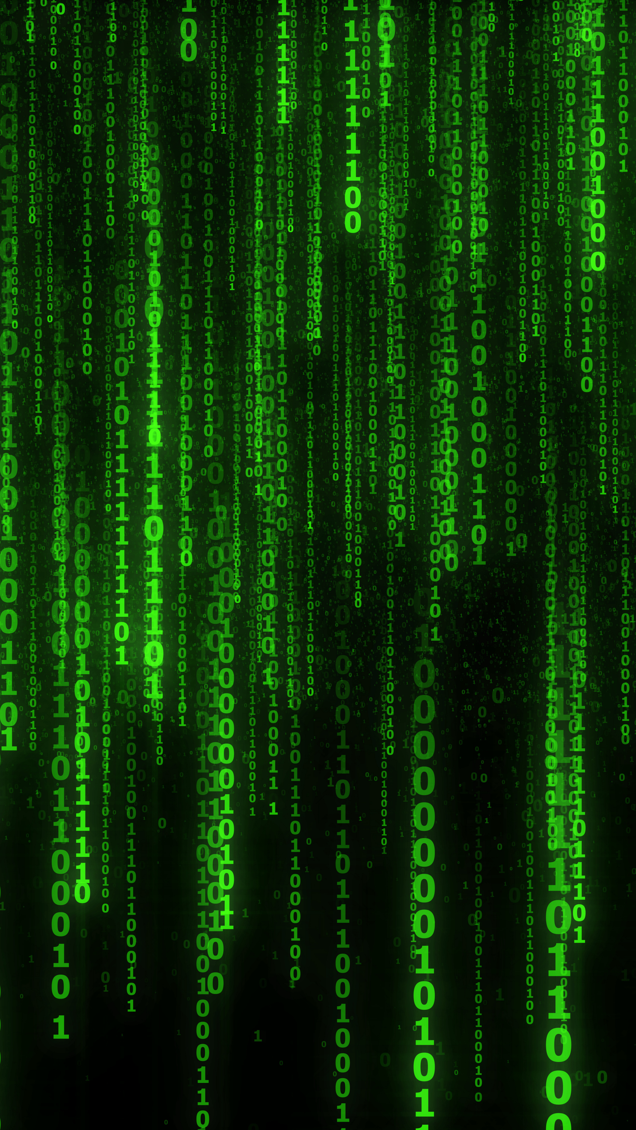 Matrix code, numbers, green, 2160x3840 wallpaper