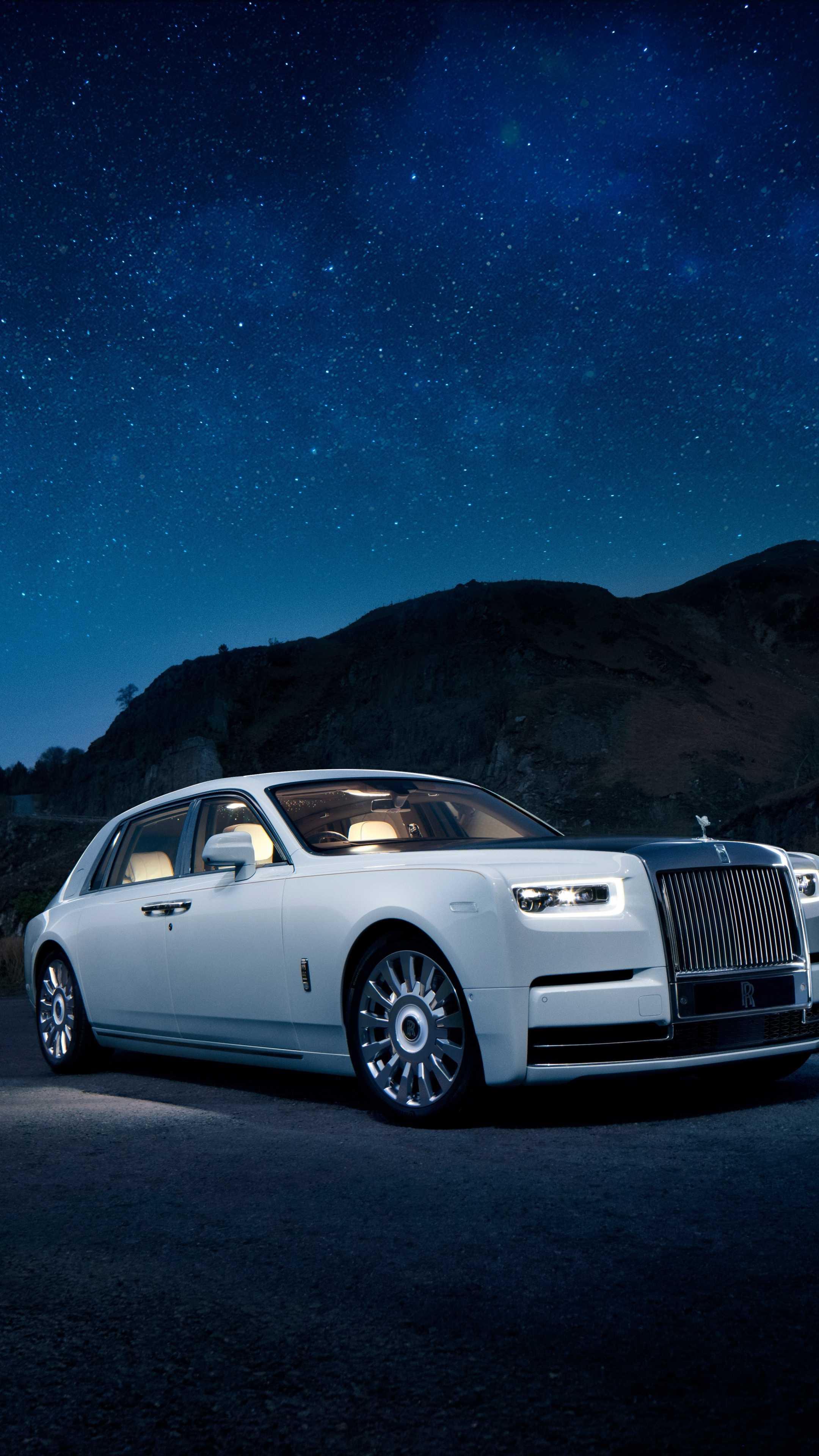 Download wallpaper 2160x3840 white rolls-royce phantom tranquillity, 2019,  2160p, sony xperia z5 premium dual, 2160x3840 hd background, 19956