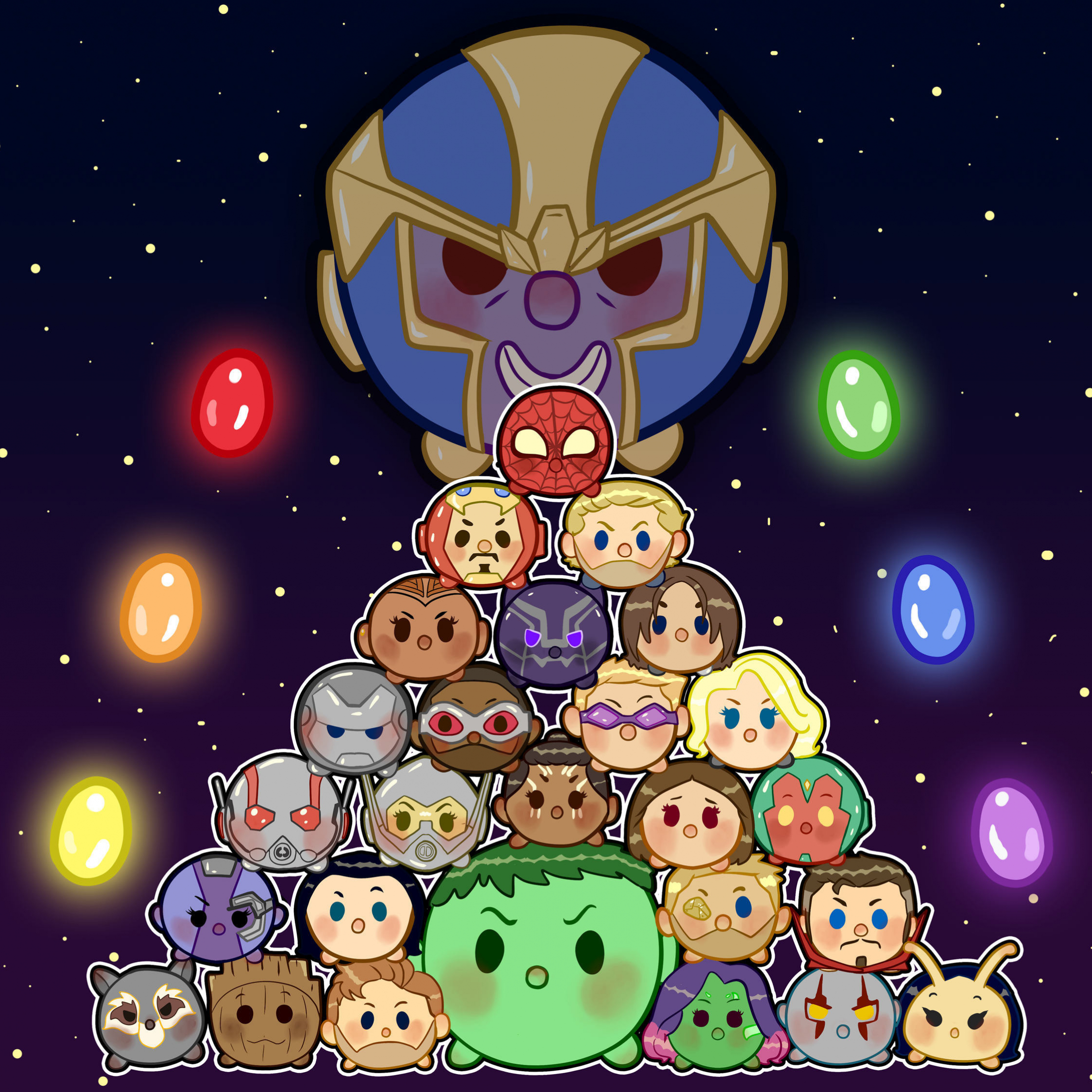 Download Chibi Heroes Pixel 3 Marvels Avengers Background  Wallpaperscom