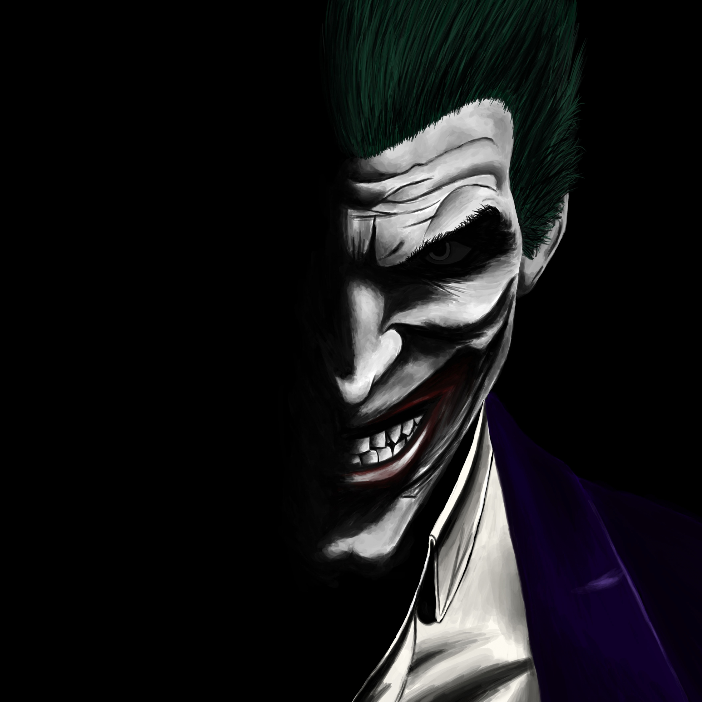 Download 2248x2248 wallpaper joker, dark, dc comics, villain, artwork ...