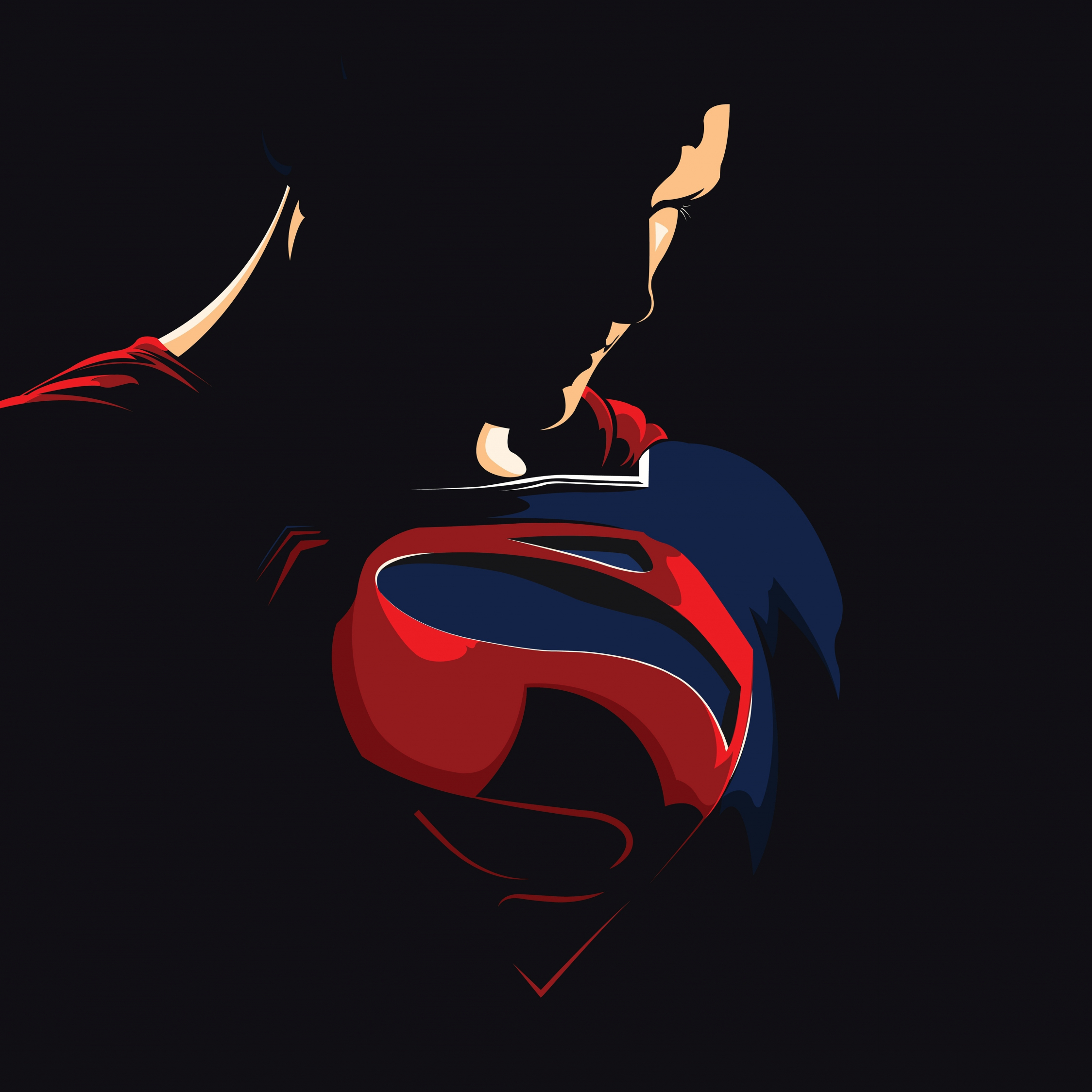 Superman, justice league, minimal and dark, dc comics, 2248x2248 wallpaper