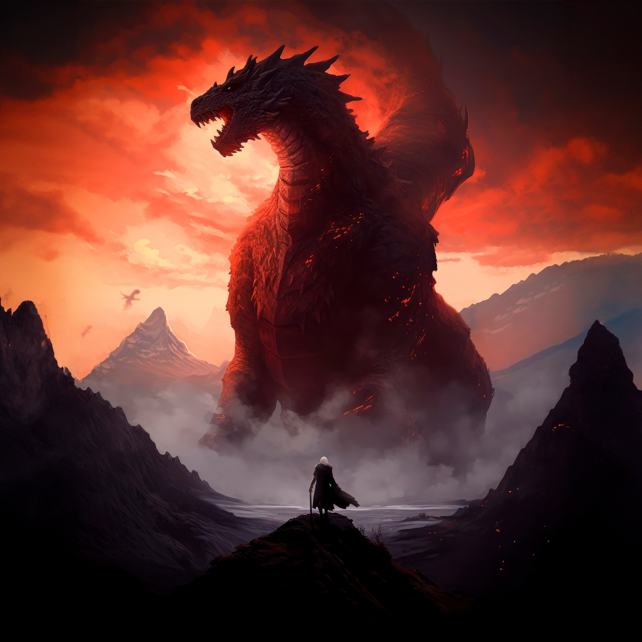 Download wallpaper 2248x2248 house of the dragon, dragon rider, dark ...