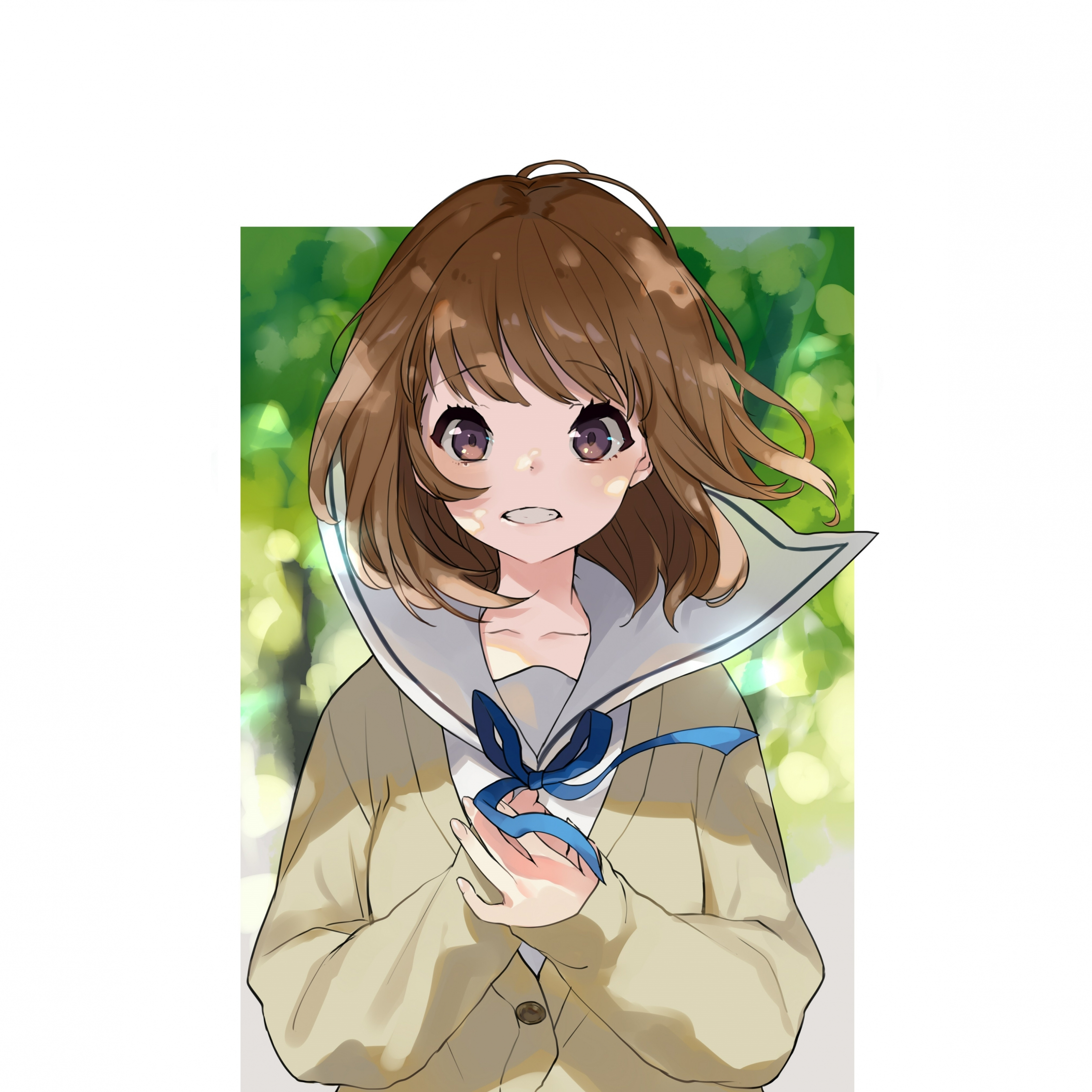 Download 2248x2248 wallpaper cute, anime girl, minimal ...