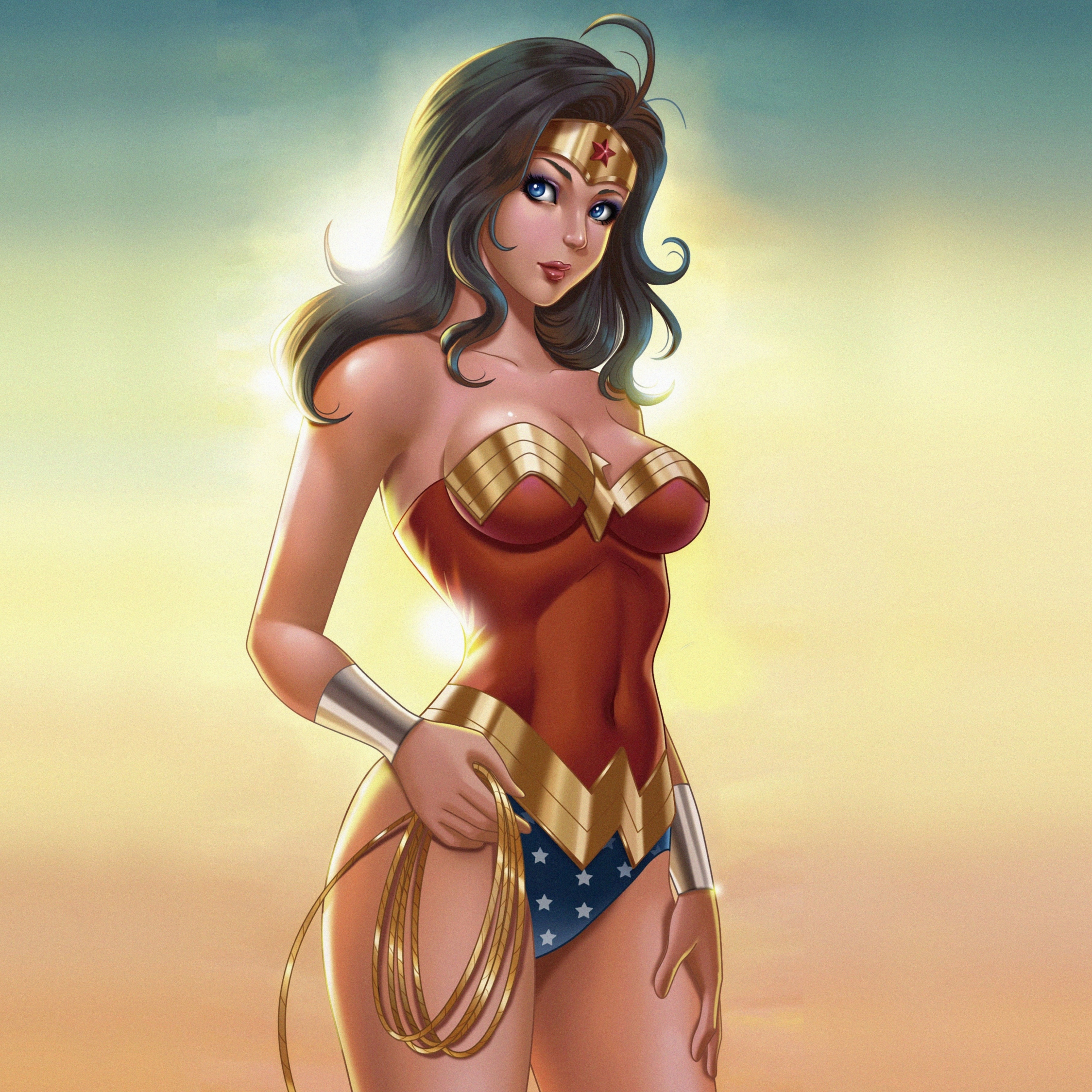 Cute and beautiful, Wonder Woman, Princess Dianna, 2248x2248 wallpaper.