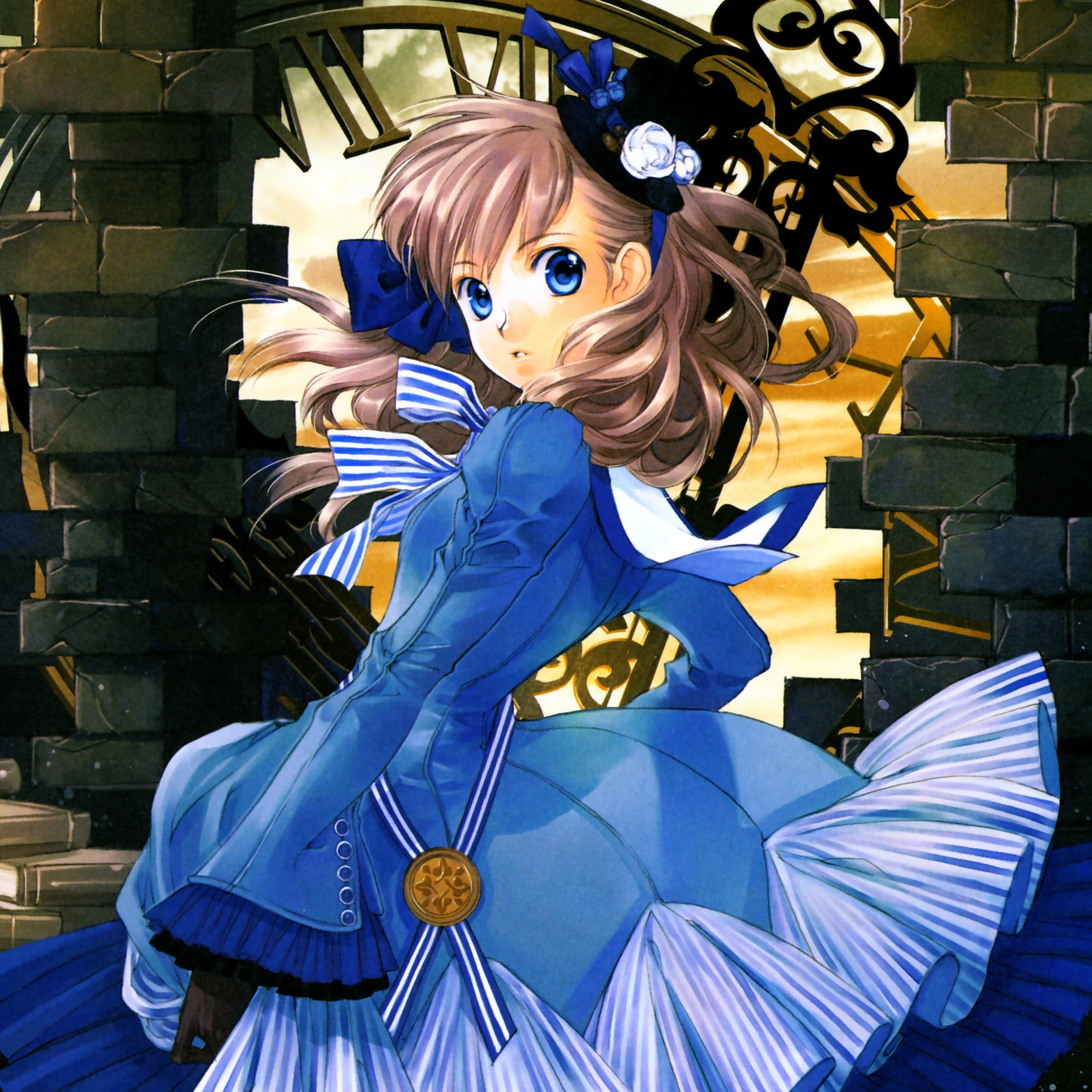 Cute Blue Dress Anime Girl
