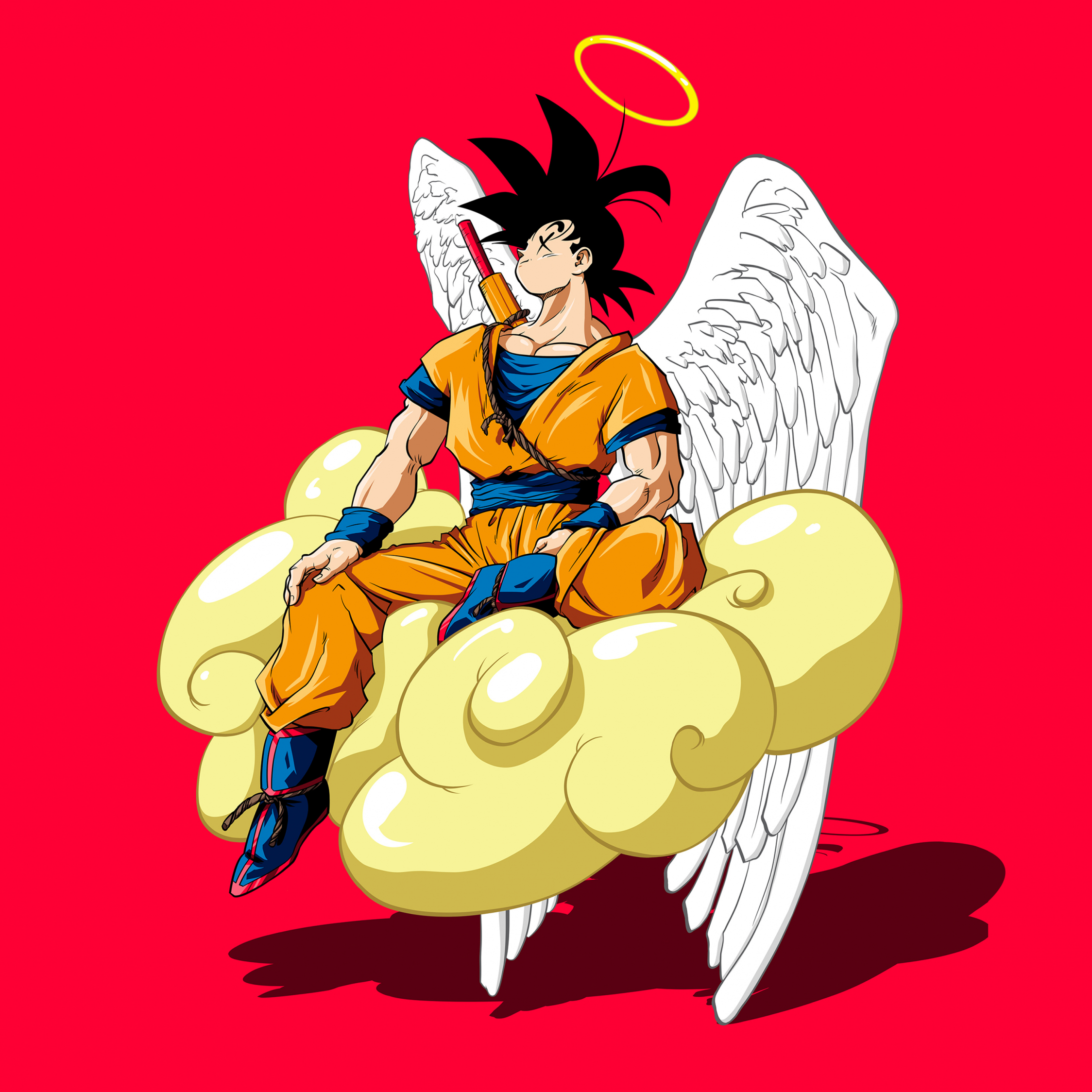 Angel son Goku, dragon ball, anime, fan art, 2248x2248 wallpaper