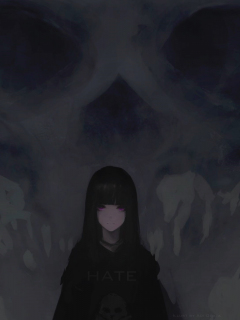 Girl, eyes, anime, dark, HD phone wallpaper