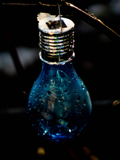 Download wallpaper 240x320 light bulb, close up, dark, blue colors, old  mobile, cell phone, smartphone, 240x320 hd image background, 9880