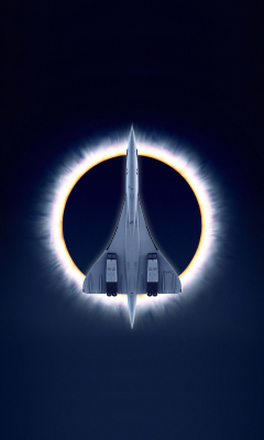 Concorde Carre, eclipse, airplane, moon, aircraft, 240x400 wallpaper