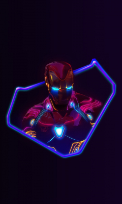 Iron man, supehero nono suit, minimal, 240x400 wallpaper