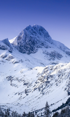 Winter, glacier, mountain, nature, 240x400 wallpaper