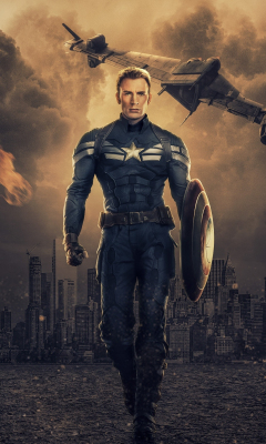 Captain America, Chris Evans, Marvel comics, art, 240x400 wallpaper