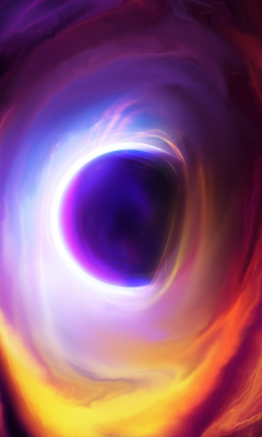 Colorful clouds, black hole, space, 240x400 wallpaper