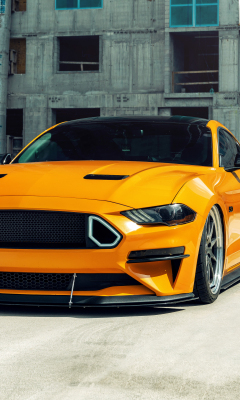 Yellow Ford Mustang GT, 2020, 240x400 wallpaper