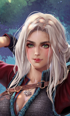 Download wallpaper 240x400 cirilla of the witcher, game, fan art, old ...