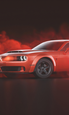 Download wallpaper 240x400 red dodge challenger demon srt, car, red ...